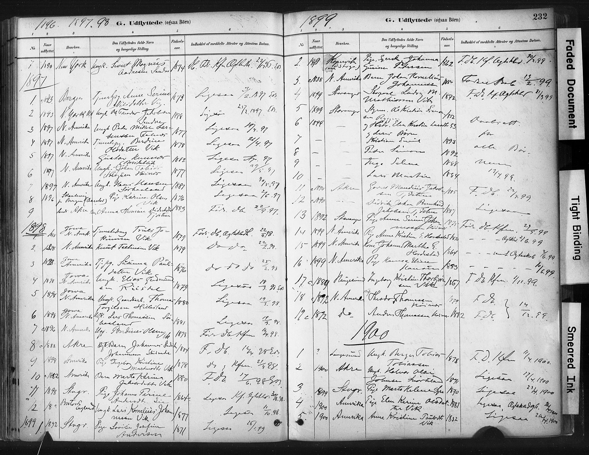 Skudenes sokneprestkontor, AV/SAST-A -101849/H/Ha/Haa/L0009: Parish register (official) no. A 6, 1882-1912, p. 232