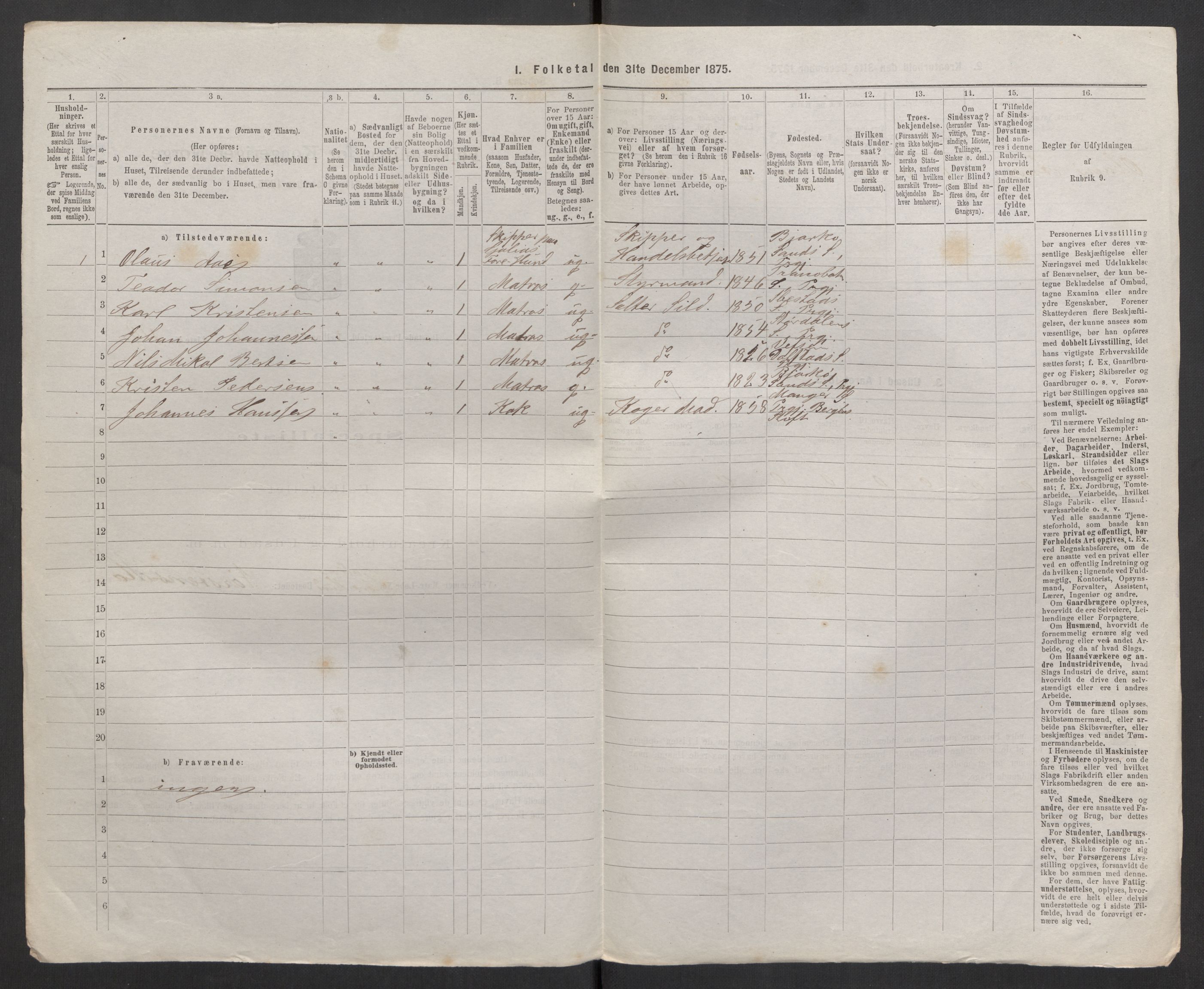 RA, 1875 census, lists of crew on ships: Ships in domestic ports, 1875, p. 583