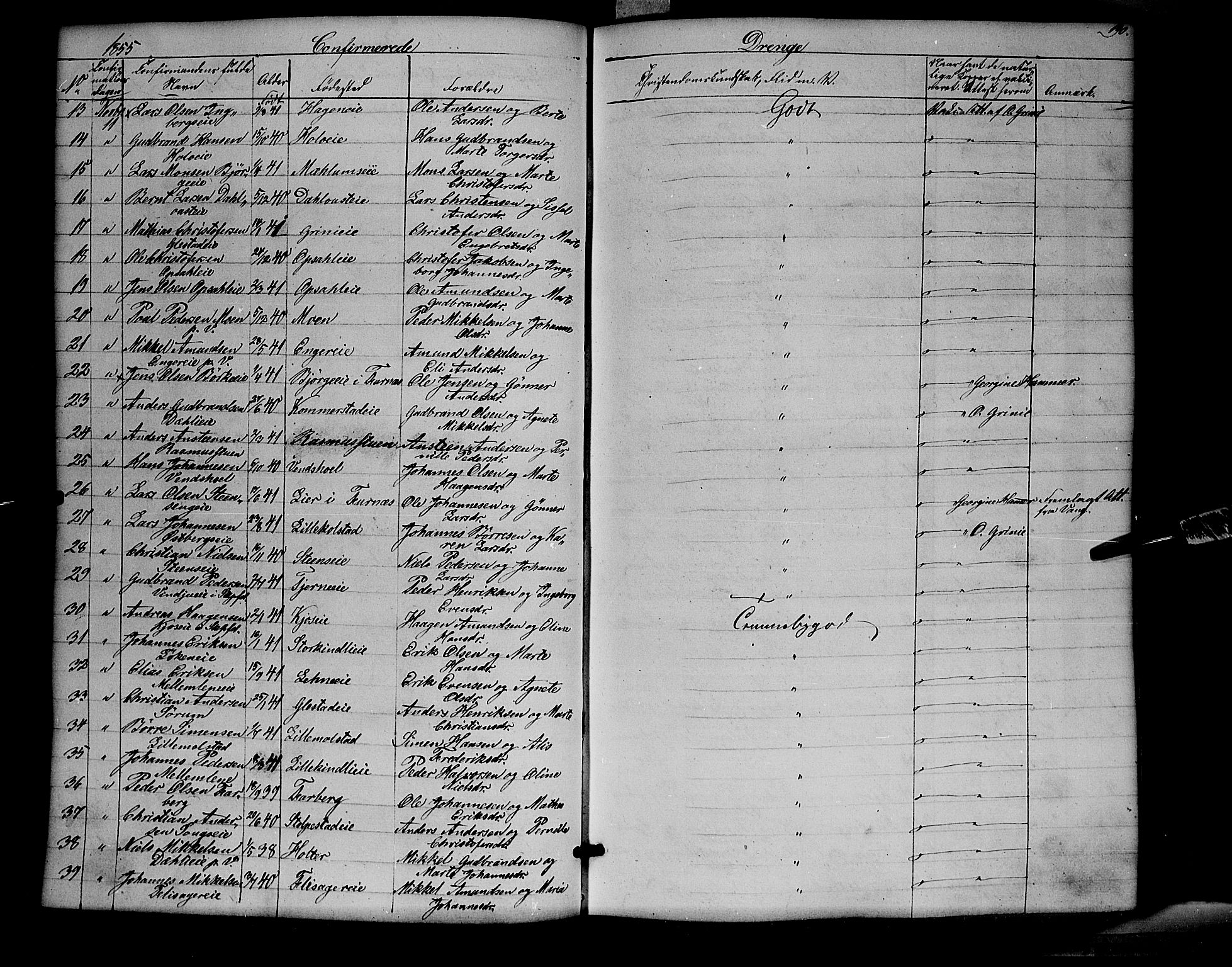 Ringsaker prestekontor, AV/SAH-PREST-014/K/Ka/L0009: Parish register (official) no. 9, 1850-1860, p. 190