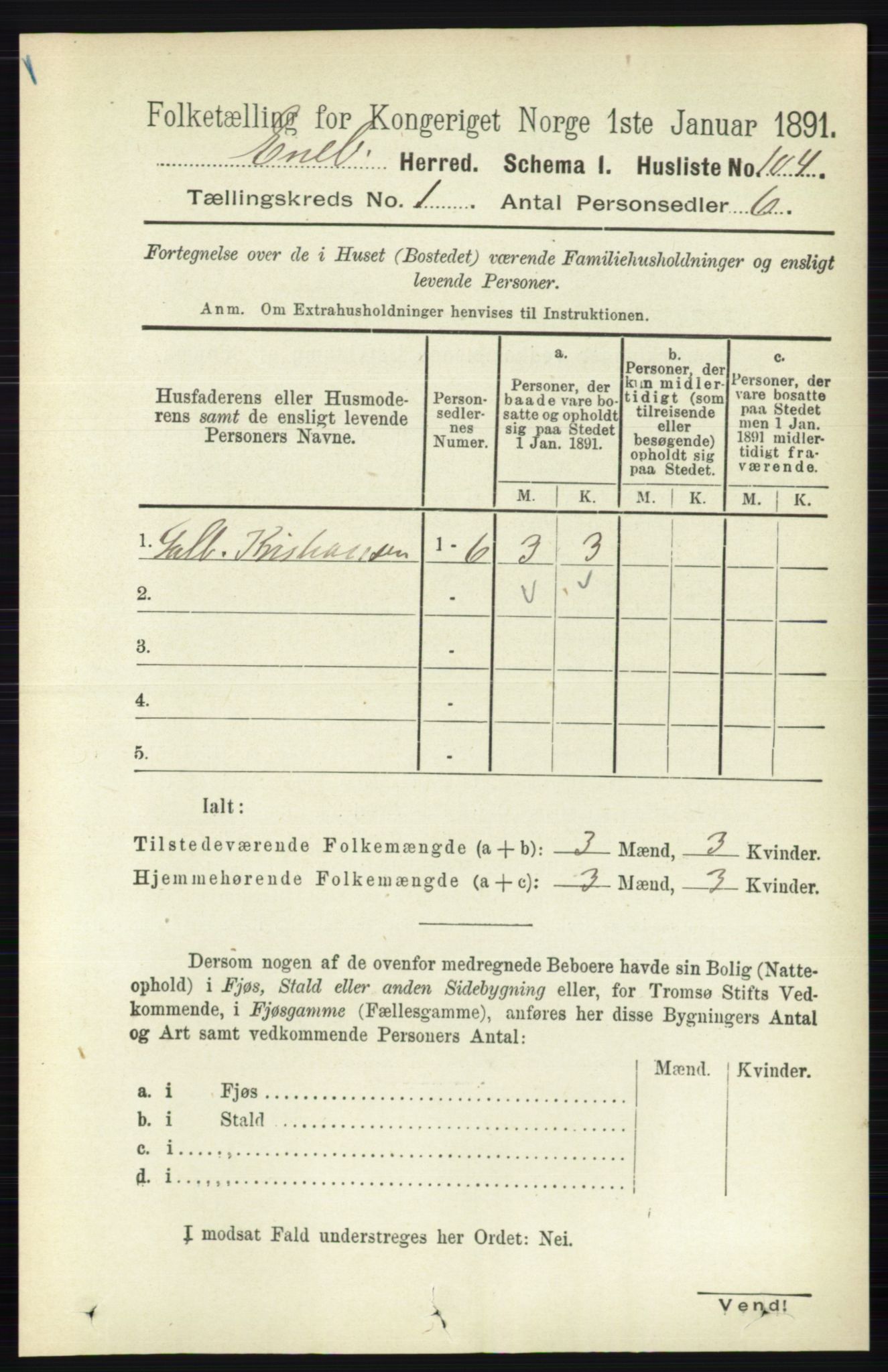 RA, 1891 census for 0229 Enebakk, 1891, p. 130