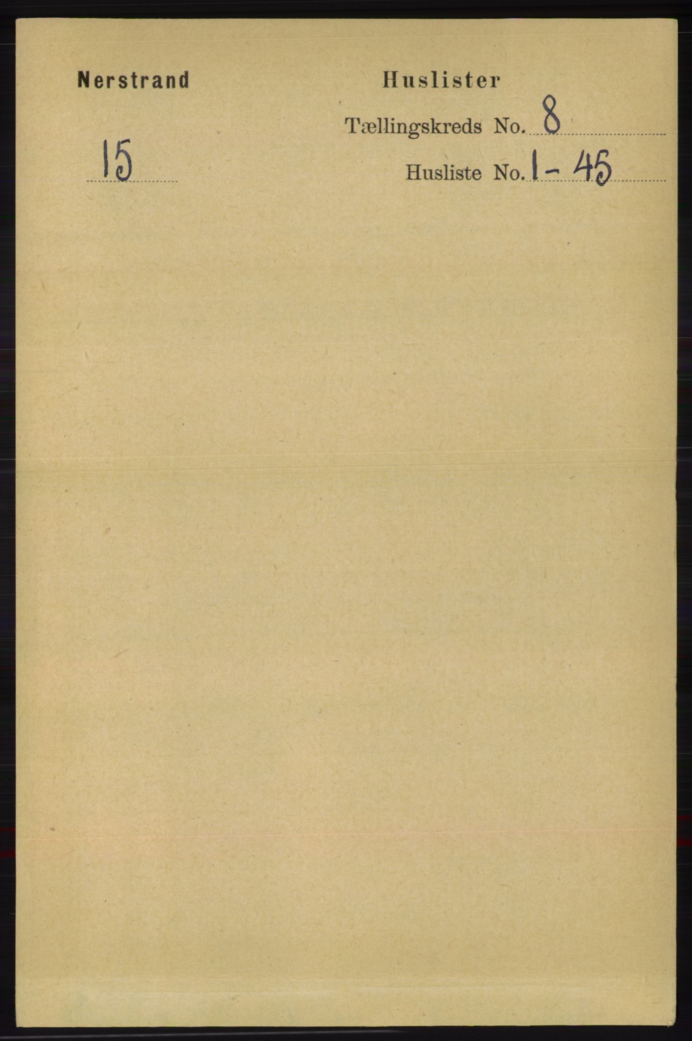 RA, 1891 census for 1139 Nedstrand, 1891, p. 1389