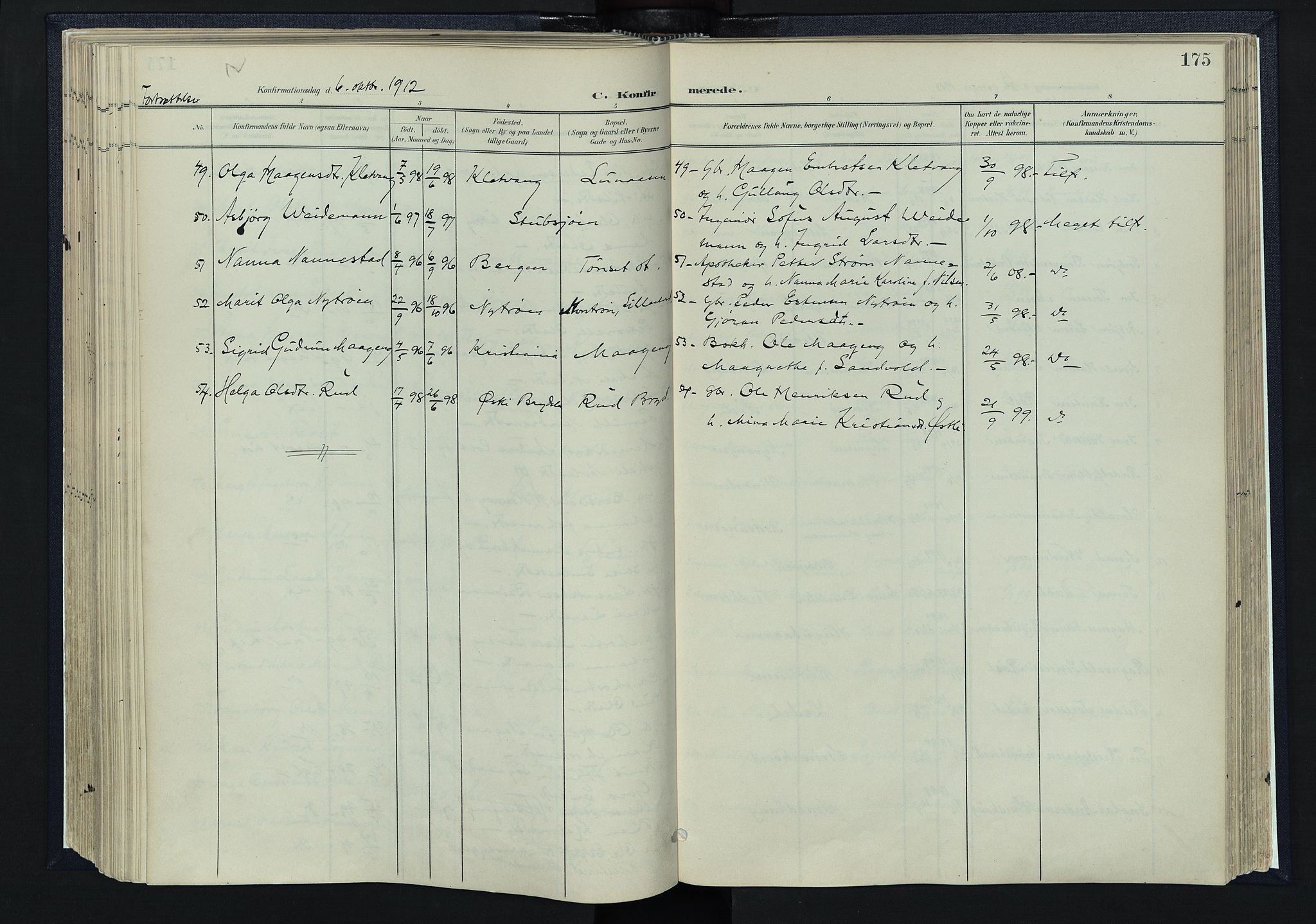 Tynset prestekontor, SAH/PREST-058/H/Ha/Haa/L0025: Parish register (official) no. 25, 1900-1914, p. 175