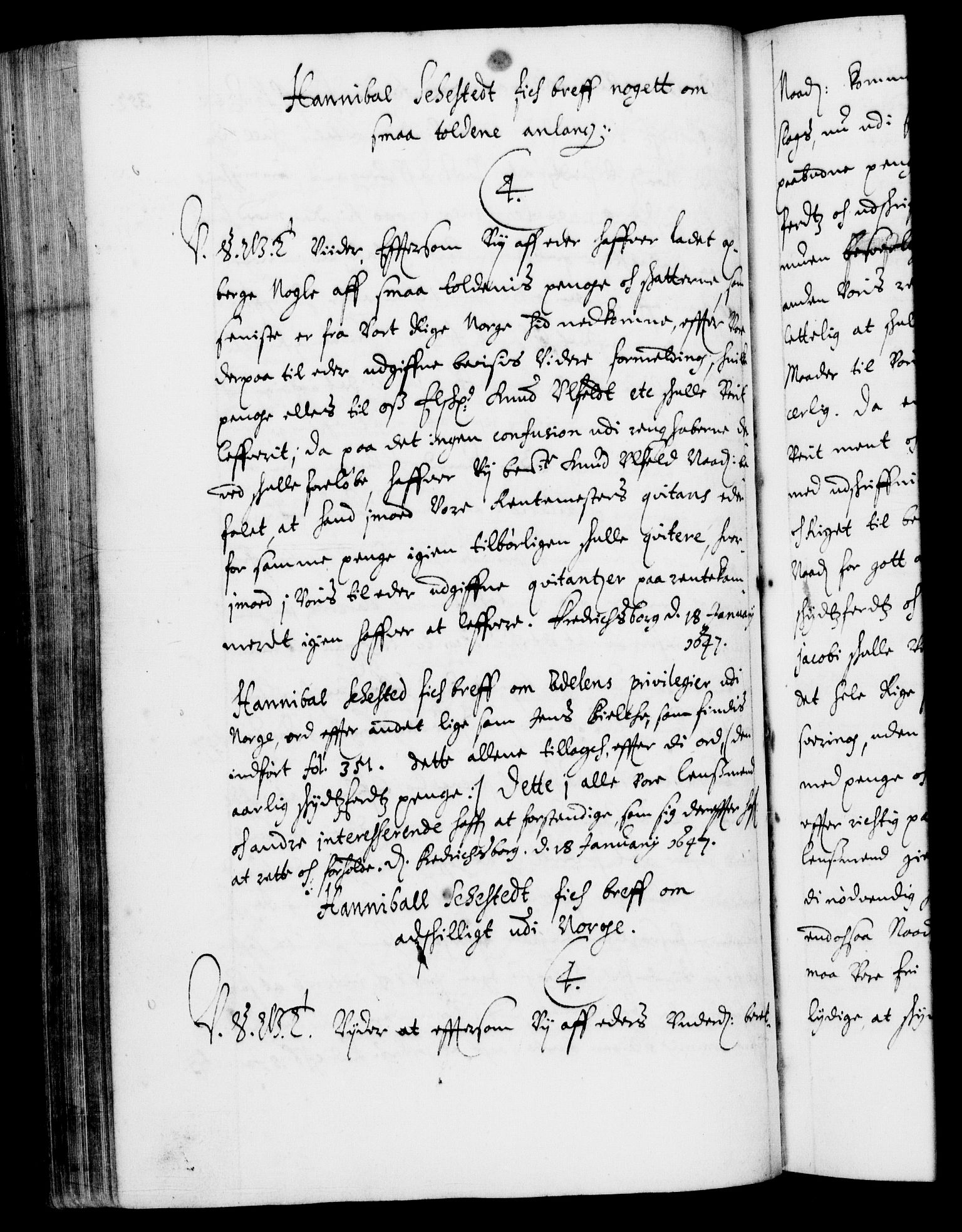 Danske Kanselli 1572-1799, AV/RA-EA-3023/F/Fc/Fca/Fcab/L0007: Norske tegnelser (mikrofilm), 1640-1648, p. 352b