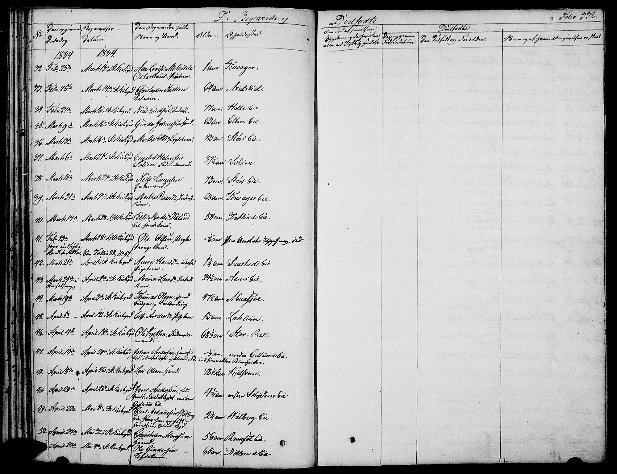 Stange prestekontor, SAH/PREST-002/K/L0009: Parish register (official) no. 9, 1826-1835, p. 332