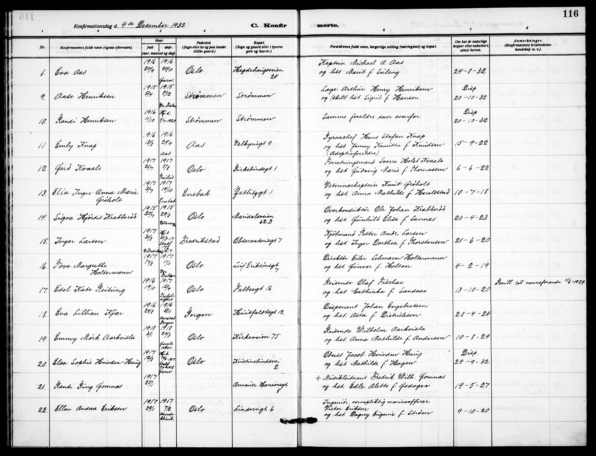 Garnisonsmenigheten Kirkebøker, SAO/A-10846/F/Fa/L0017: Parish register (official) no. 17, 1926-1937, p. 116