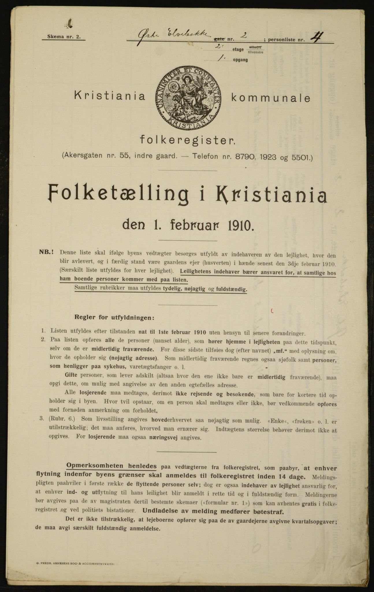 OBA, Municipal Census 1910 for Kristiania, 1910, p. 122683