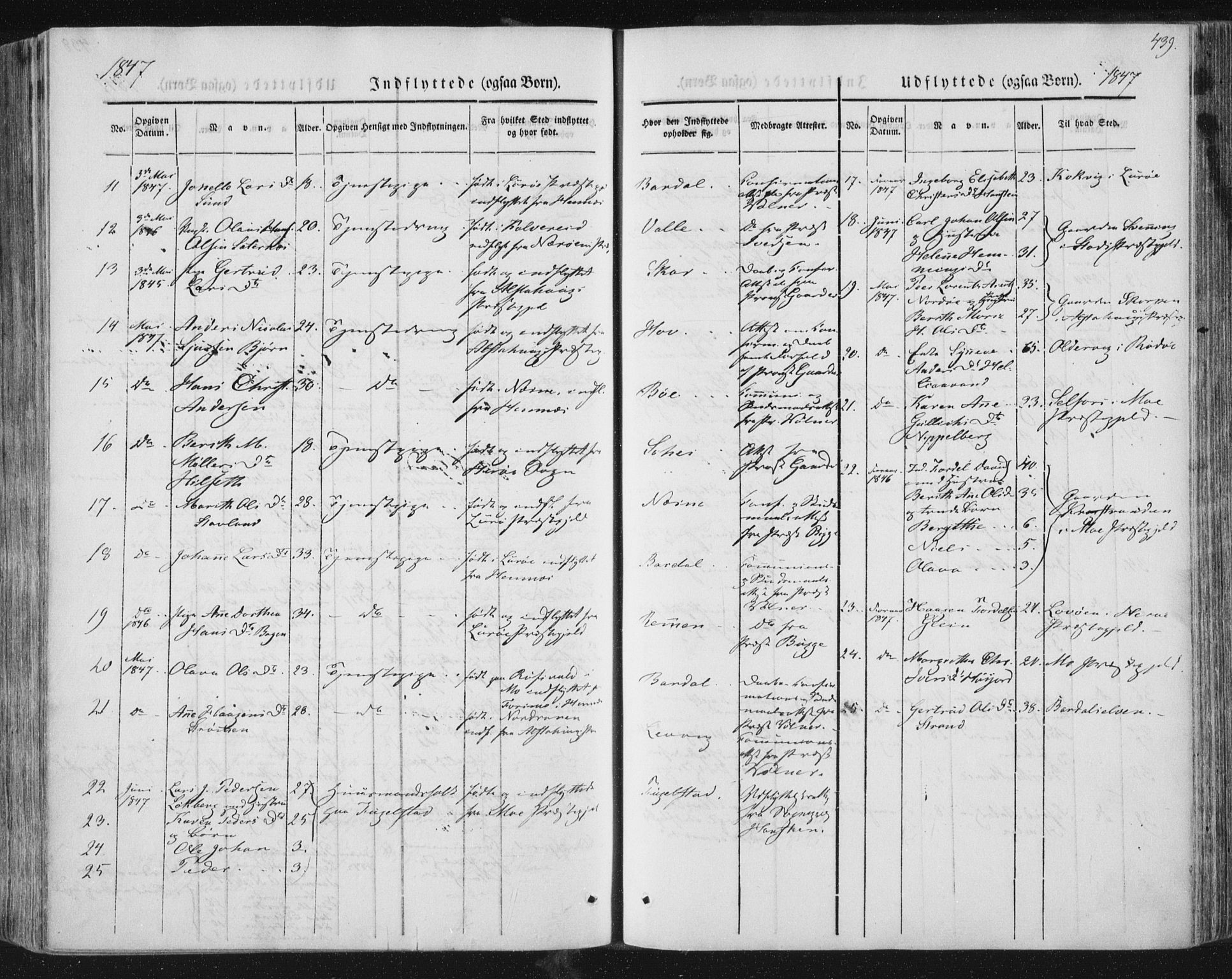 Ministerialprotokoller, klokkerbøker og fødselsregistre - Nordland, AV/SAT-A-1459/838/L0549: Parish register (official) no. 838A07, 1840-1854, p. 439