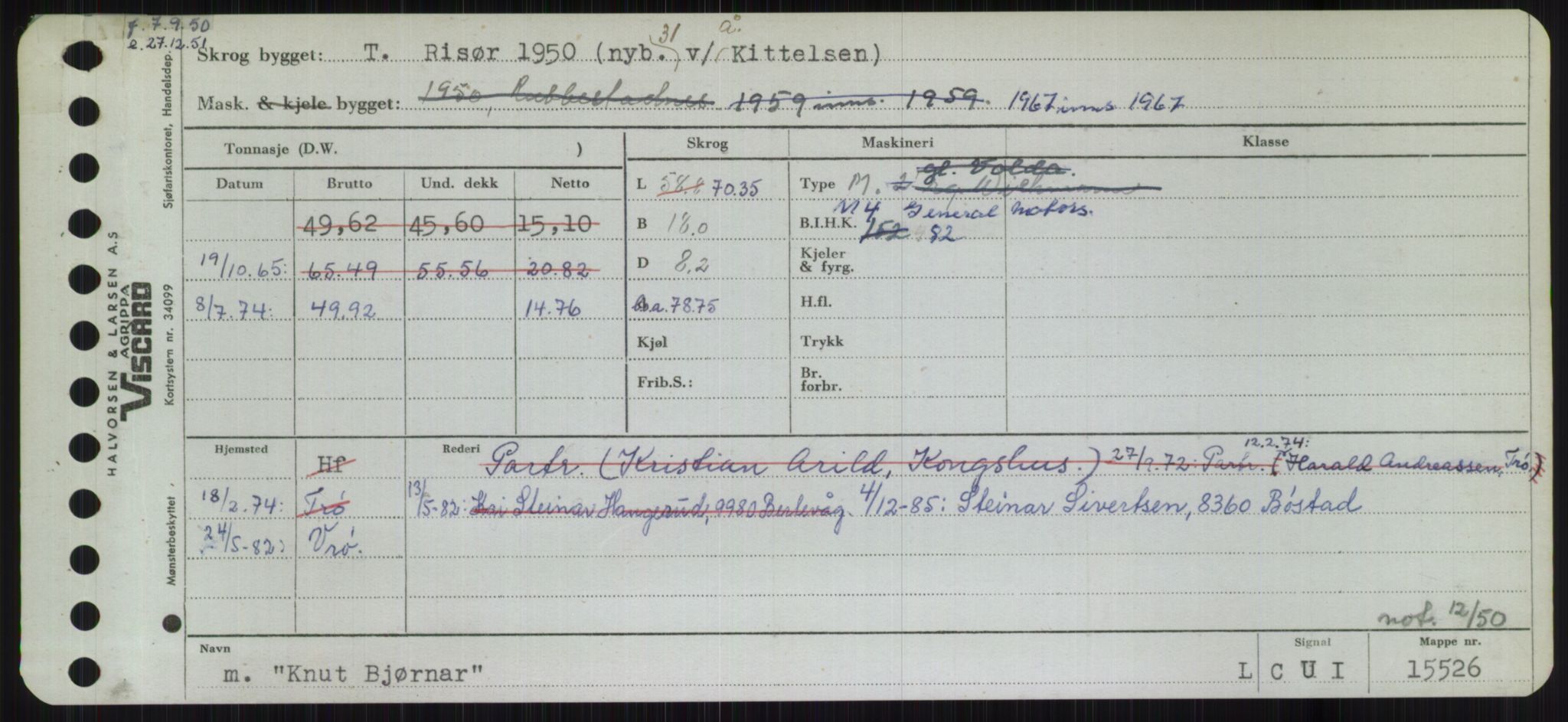 Sjøfartsdirektoratet med forløpere, Skipsmålingen, RA/S-1627/H/Ha/L0003/0001: Fartøy, Hilm-Mar / Fartøy, Hilm-Kol, p. 839