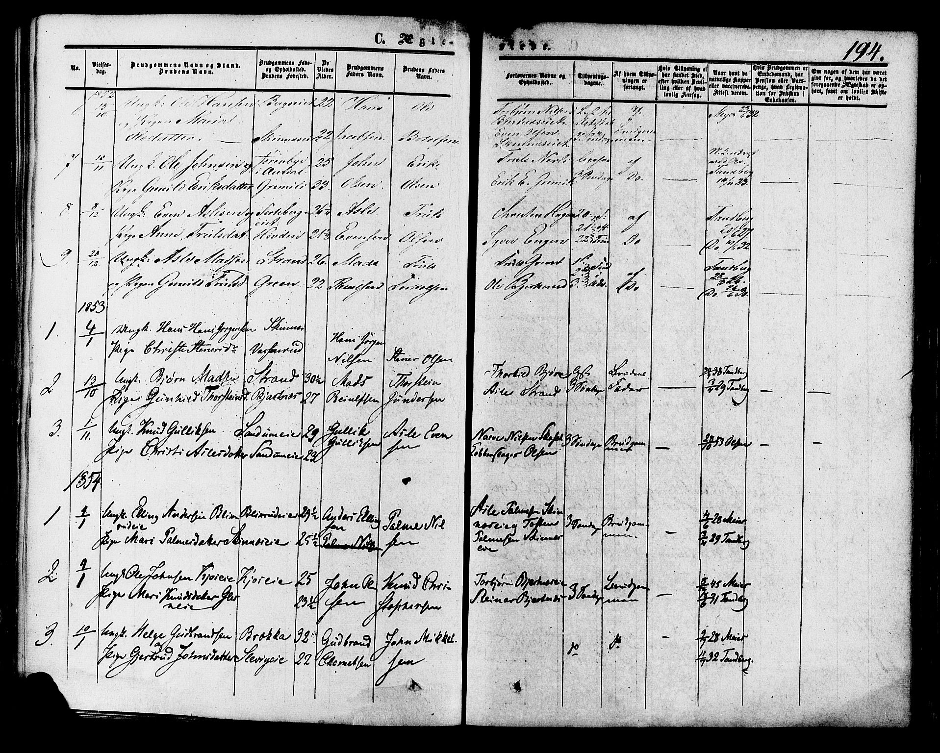 Krødsherad kirkebøker, SAKO/A-19/F/Fa/L0003: Parish register (official) no. 3, 1851-1872, p. 194