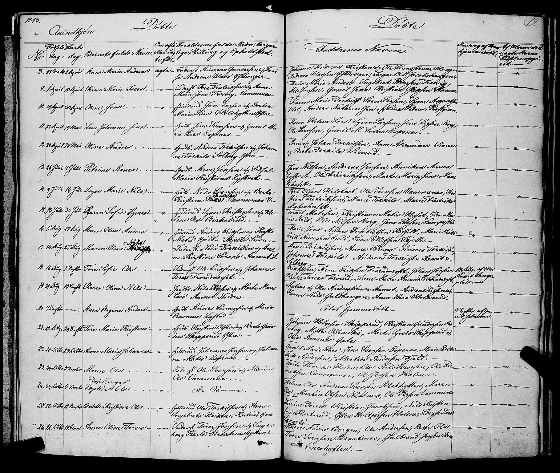 Skiptvet prestekontor Kirkebøker, AV/SAO-A-20009/F/Fa/L0006: Parish register (official) no. 6, 1839-1860, p. 19