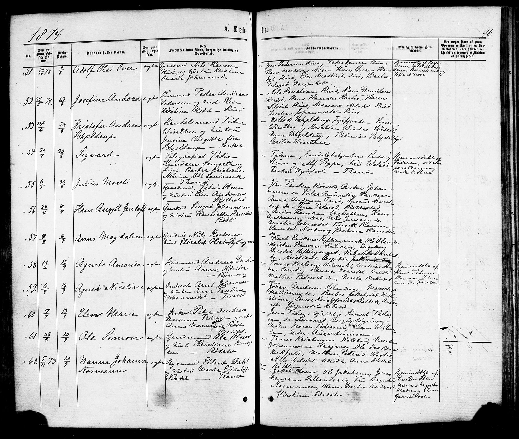 Ministerialprotokoller, klokkerbøker og fødselsregistre - Nordland, SAT/A-1459/859/L0845: Parish register (official) no. 859A05, 1863-1877, p. 96