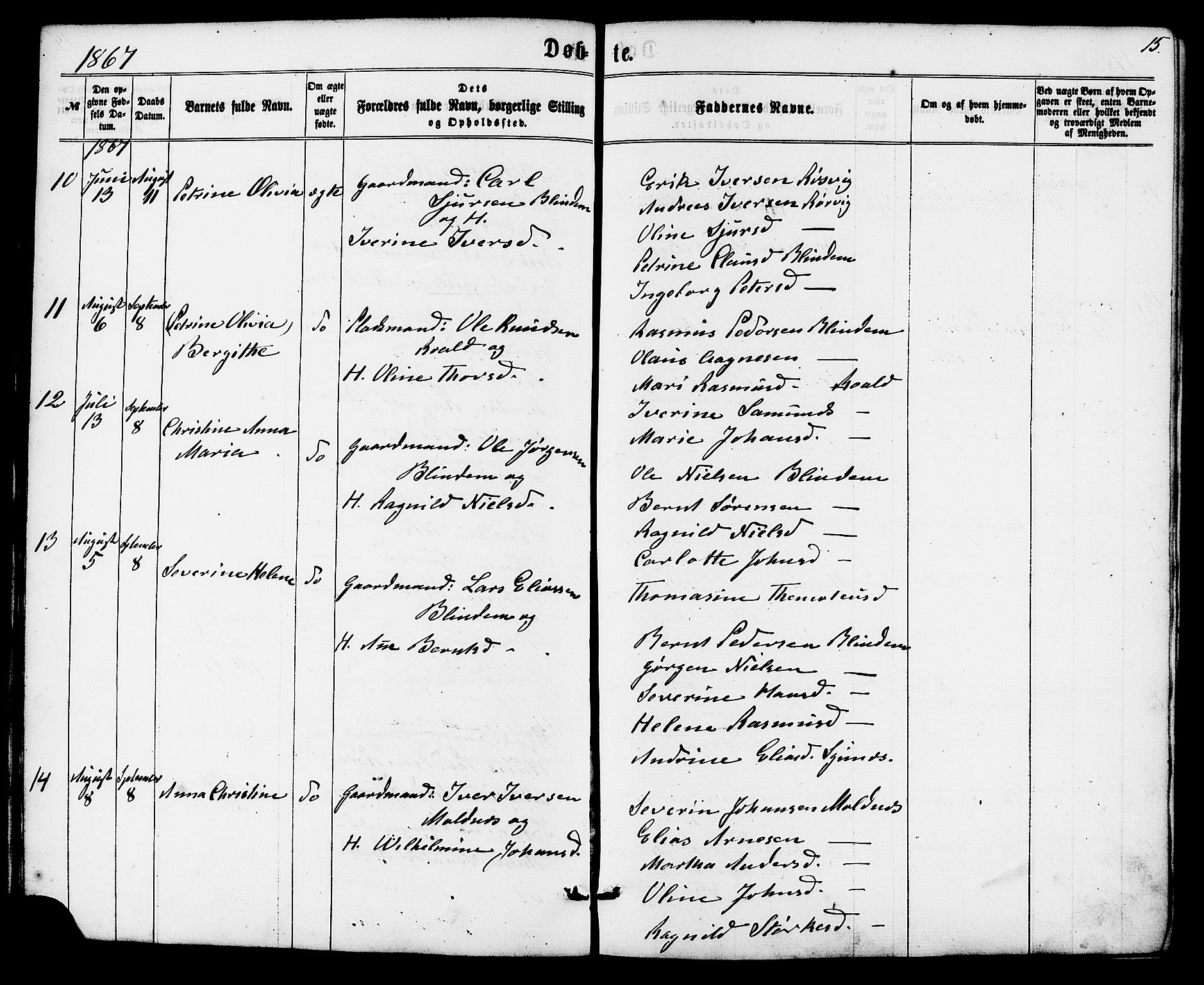 Ministerialprotokoller, klokkerbøker og fødselsregistre - Møre og Romsdal, SAT/A-1454/537/L0518: Parish register (official) no. 537A02, 1862-1876, p. 15