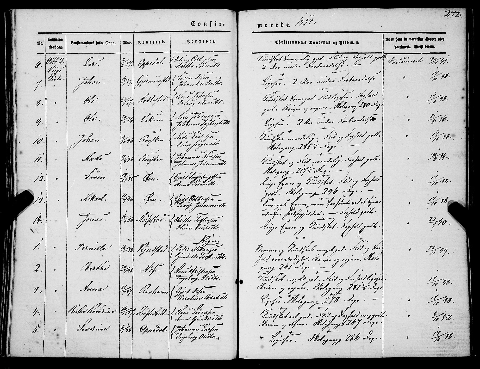 Gaular sokneprestembete, SAB/A-80001/H/Haa: Parish register (official) no. A 4I, 1840-1859, p. 272