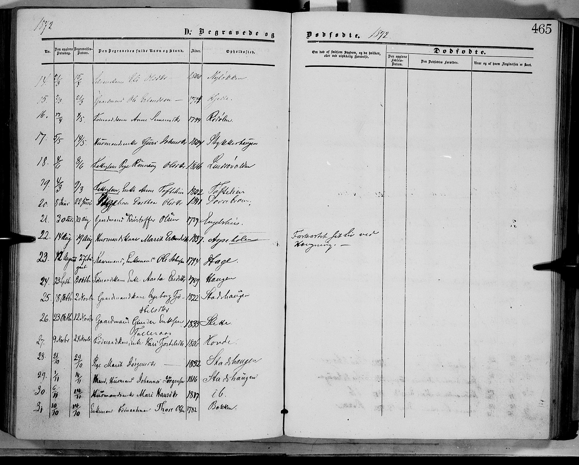 Dovre prestekontor, SAH/PREST-066/H/Ha/Haa/L0001: Parish register (official) no. 1, 1854-1878, p. 465