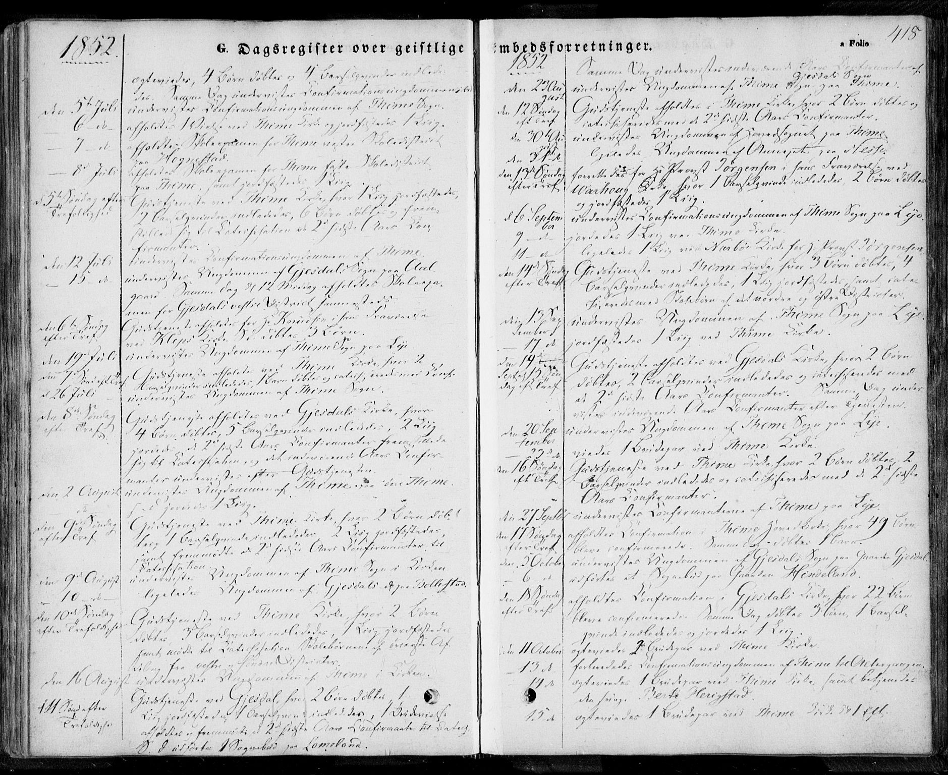 Lye sokneprestkontor, AV/SAST-A-101794/001/30BA/L0006: Parish register (official) no. A 5.2, 1842-1855, p. 418