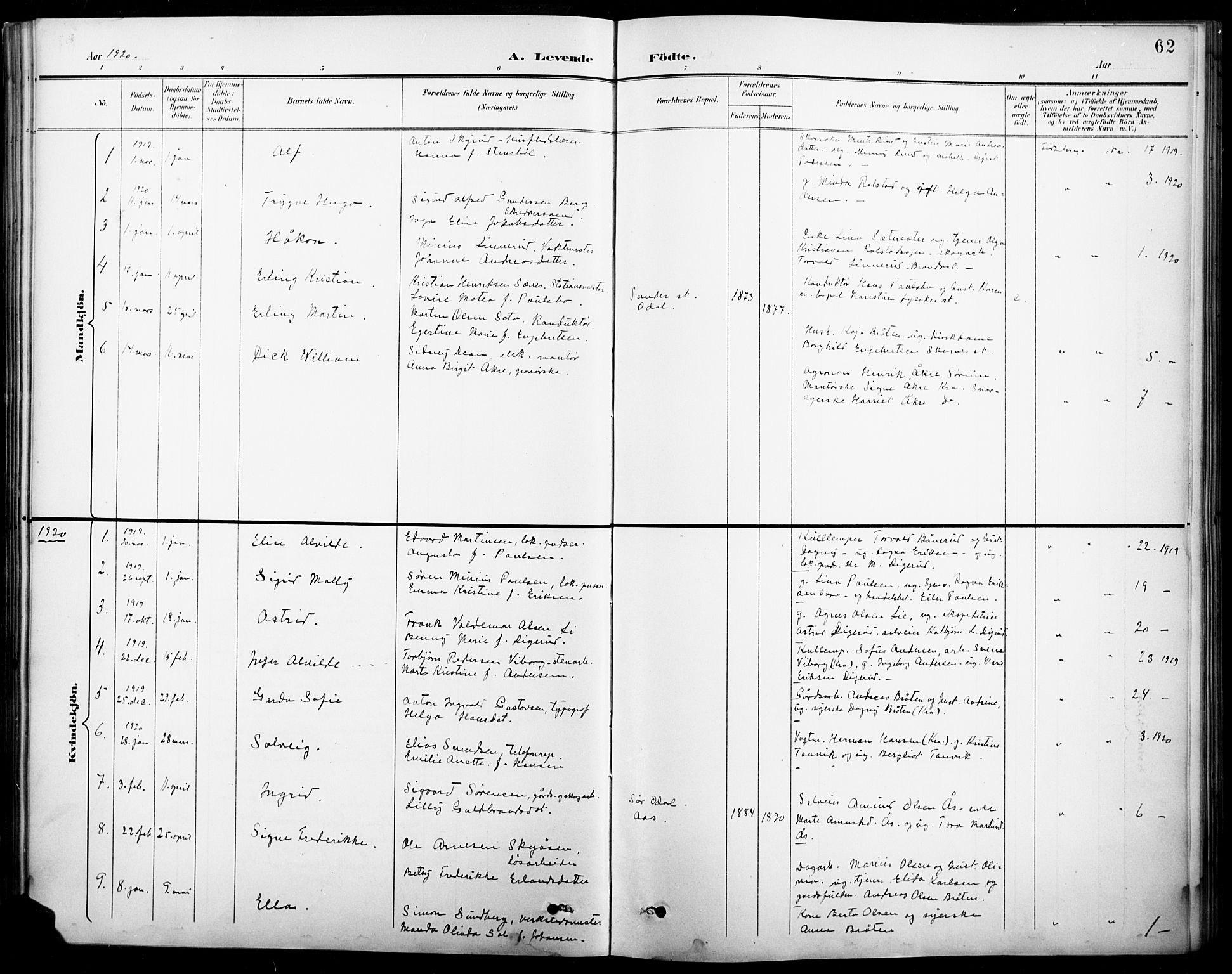 Vinger prestekontor, AV/SAH-PREST-024/H/Ha/Hab/L0005: Parish register (copy) no. 5, 1895-1920, p. 62