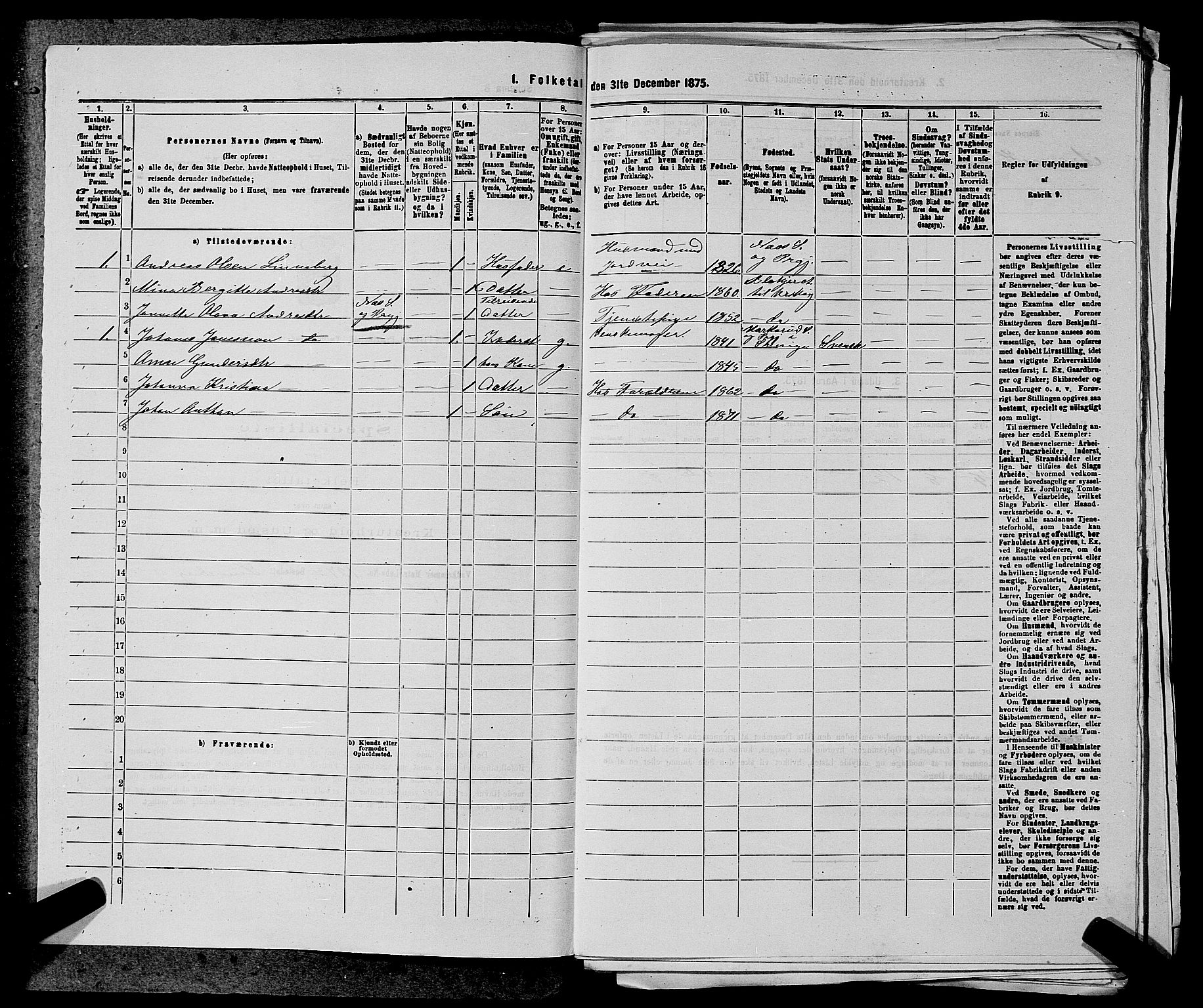 RA, 1875 census for 0224P Aurskog, 1875, p. 1232