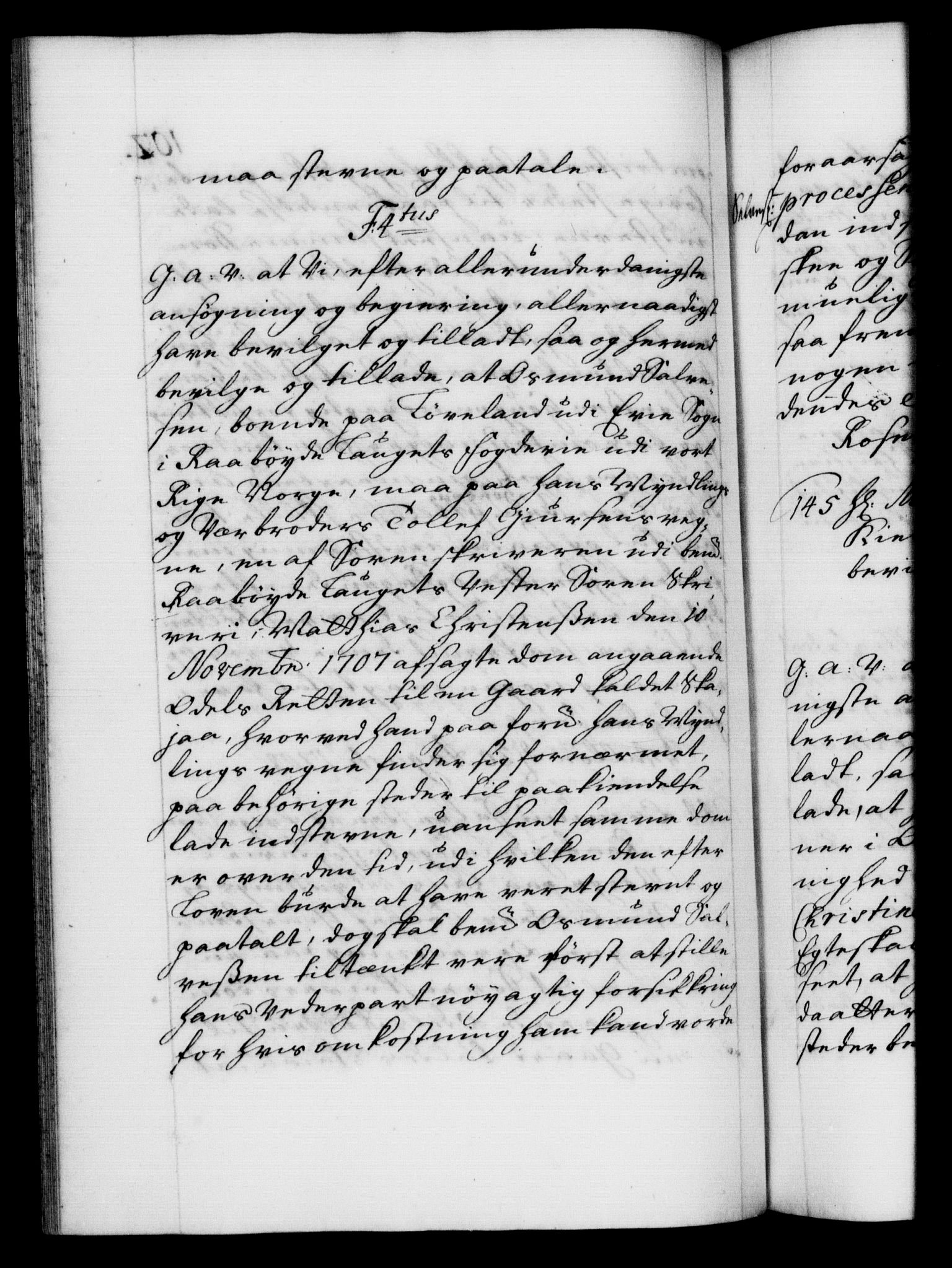 Danske Kanselli 1572-1799, AV/RA-EA-3023/F/Fc/Fca/Fcaa/L0020: Norske registre, 1708-1711, p. 102b