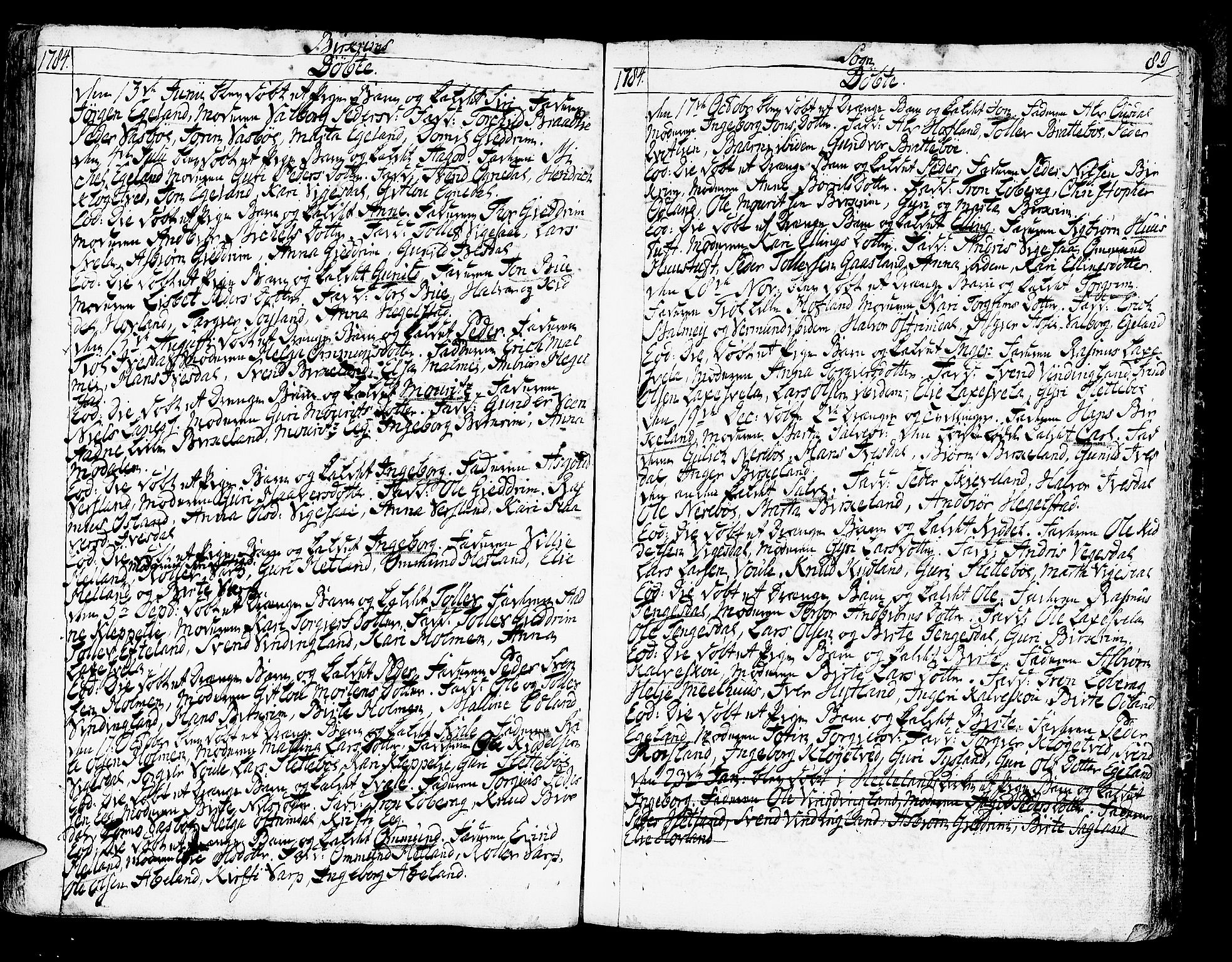 Helleland sokneprestkontor, AV/SAST-A-101810: Parish register (official) no. A 2 /2, 1762-1791, p. 89