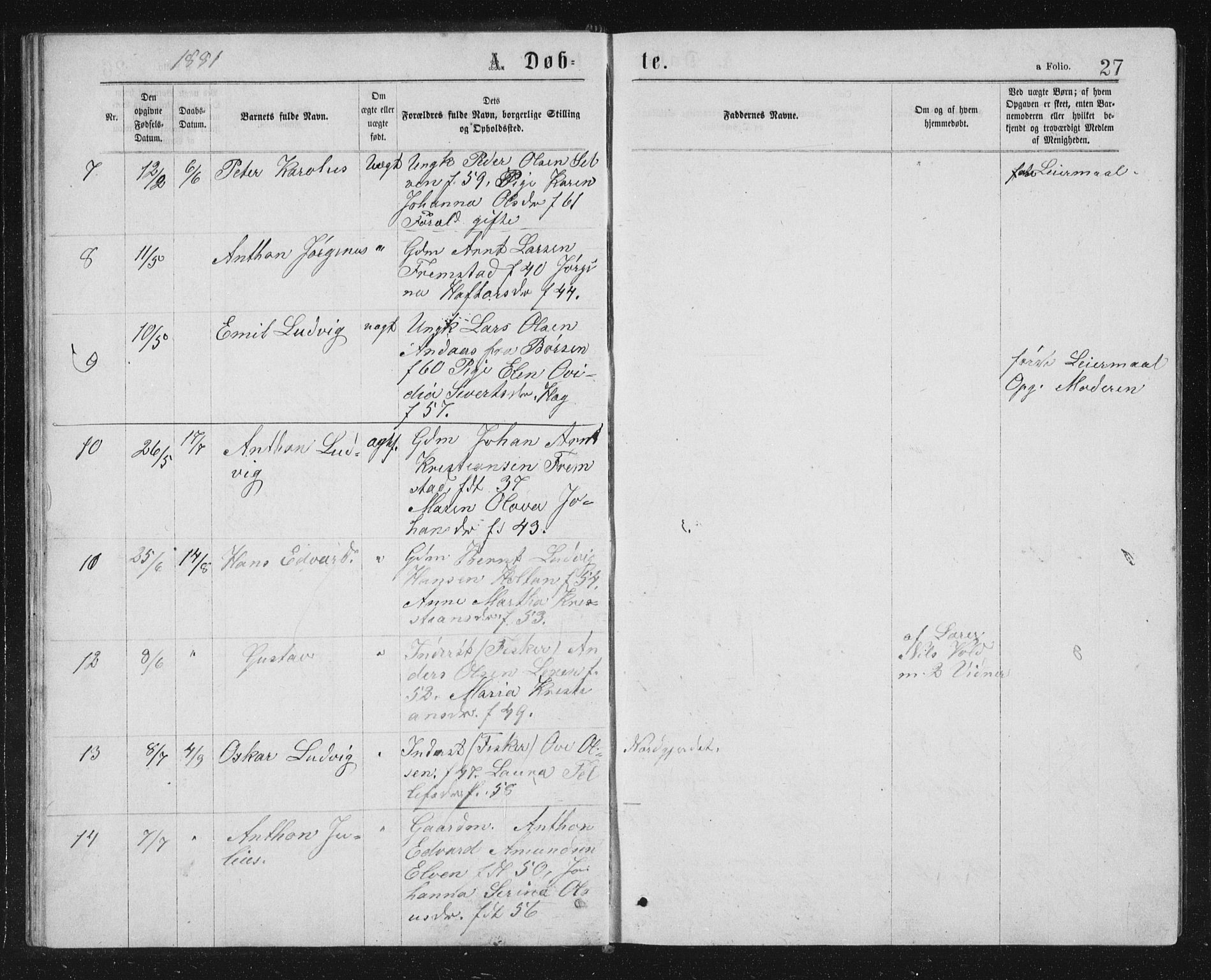 Ministerialprotokoller, klokkerbøker og fødselsregistre - Sør-Trøndelag, SAT/A-1456/662/L0756: Parish register (copy) no. 662C01, 1869-1891, p. 27