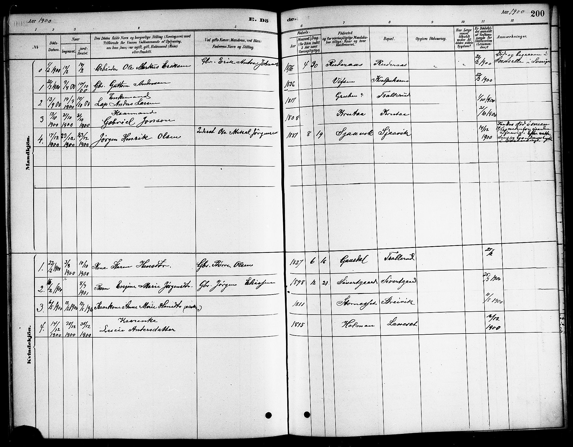 Ministerialprotokoller, klokkerbøker og fødselsregistre - Nordland, SAT/A-1459/823/L0330: Parish register (copy) no. 823C02, 1879-1916, p. 200