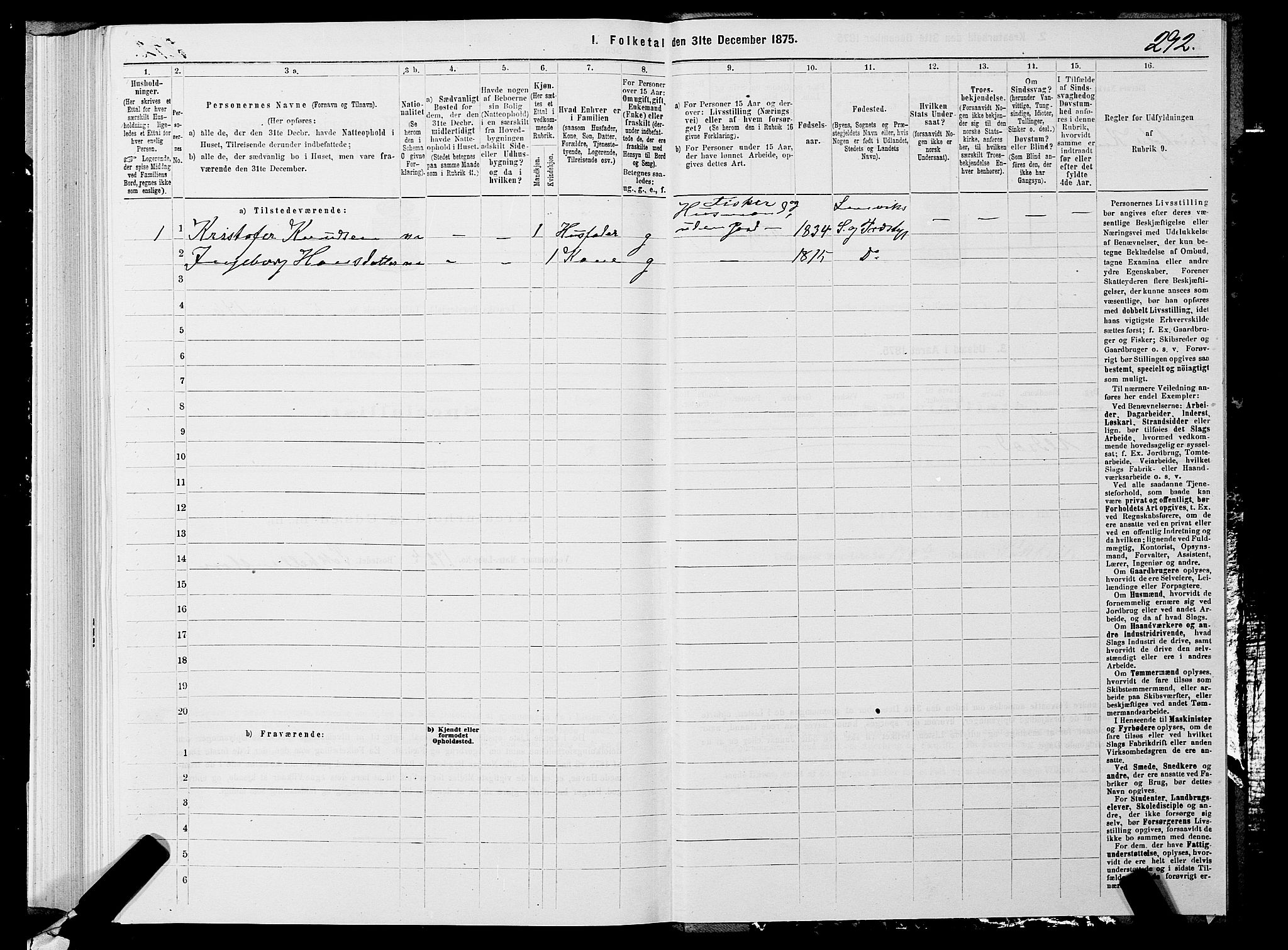 SATØ, 1875 census for 1931P Lenvik, 1875, p. 3292