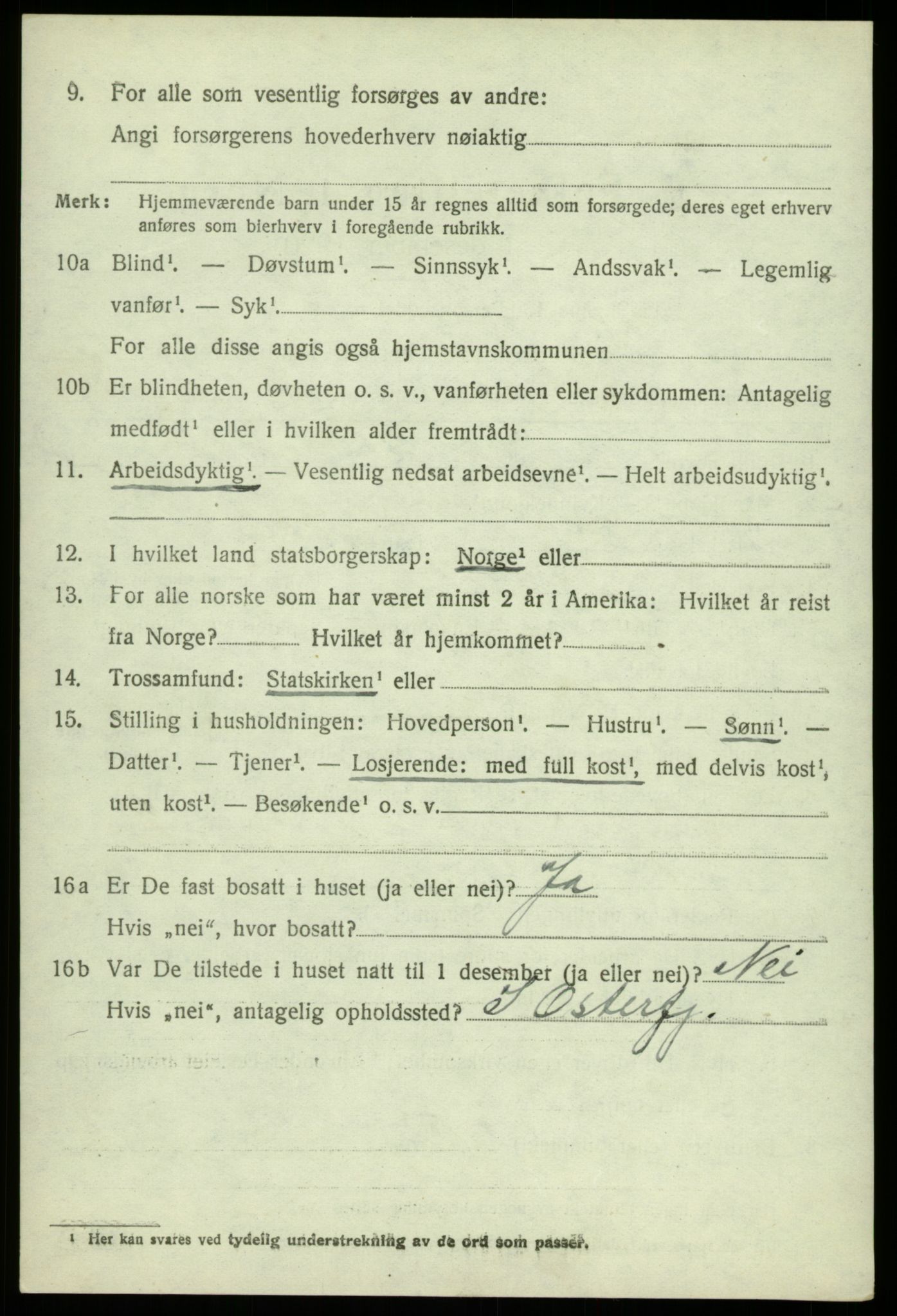 SAB, 1920 census for Fjell, 1920, p. 4103