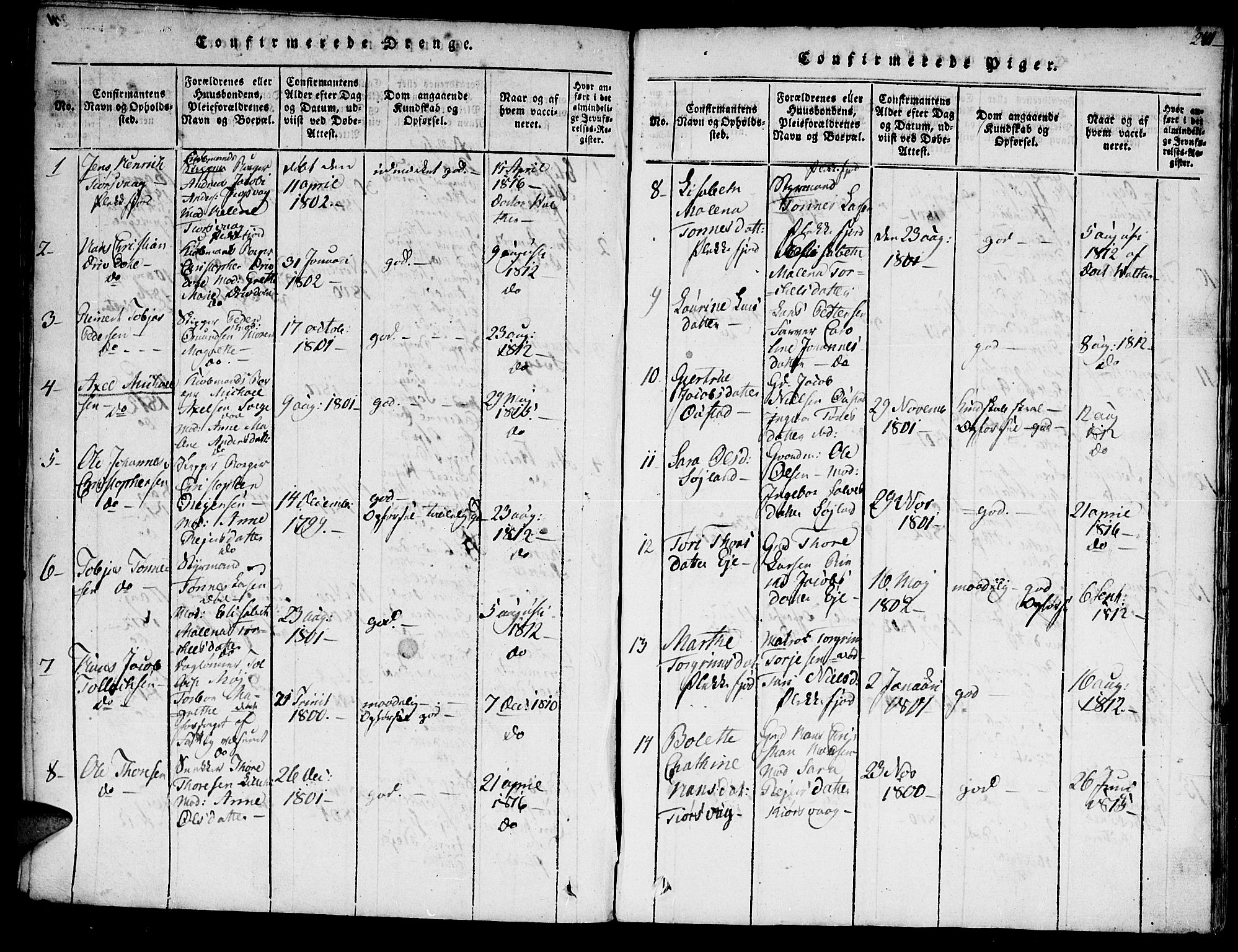 Flekkefjord sokneprestkontor, AV/SAK-1111-0012/F/Fa/Fac/L0002: Parish register (official) no. A 2, 1815-1826, p. 241