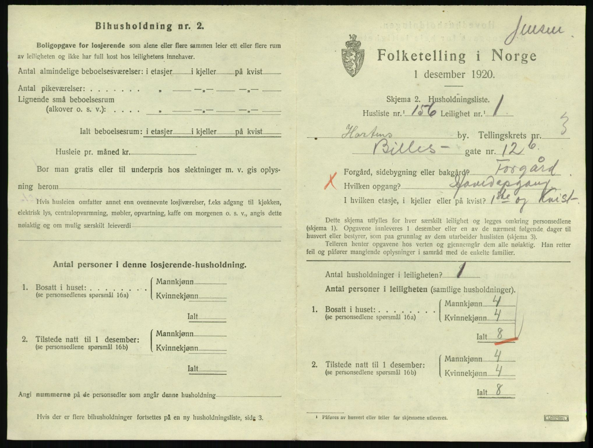 SAKO, 1920 census for Horten, 1920, p. 4643