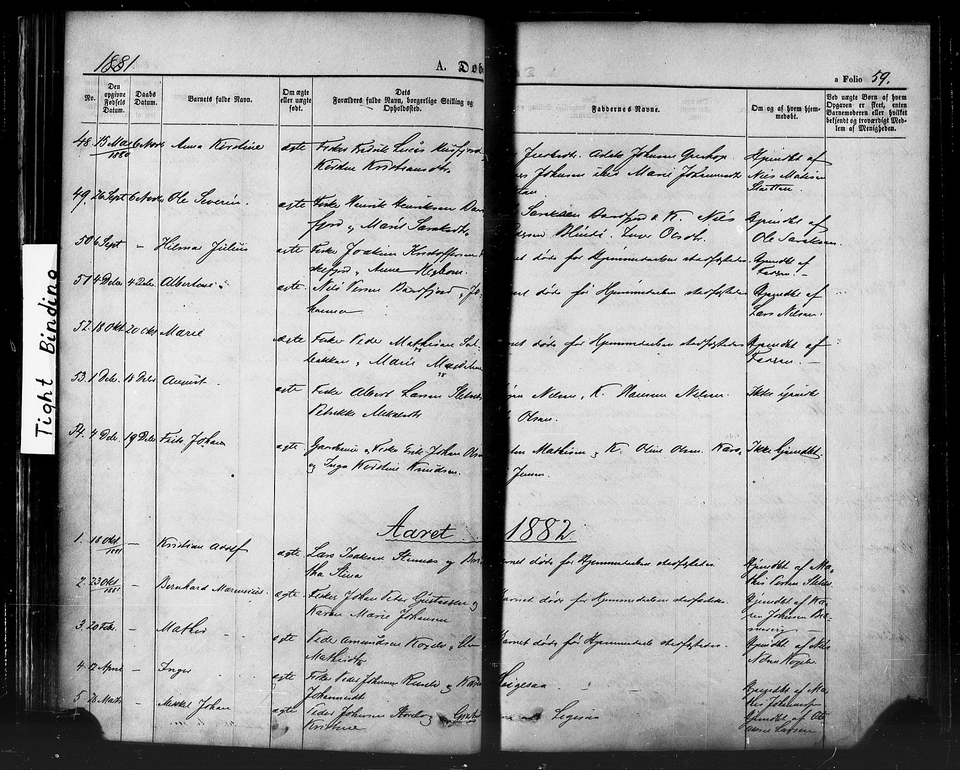 Hammerfest sokneprestkontor, SATØ/S-1347/H/Ha/L0007.kirke: Parish register (official) no. 7, 1869-1884, p. 59