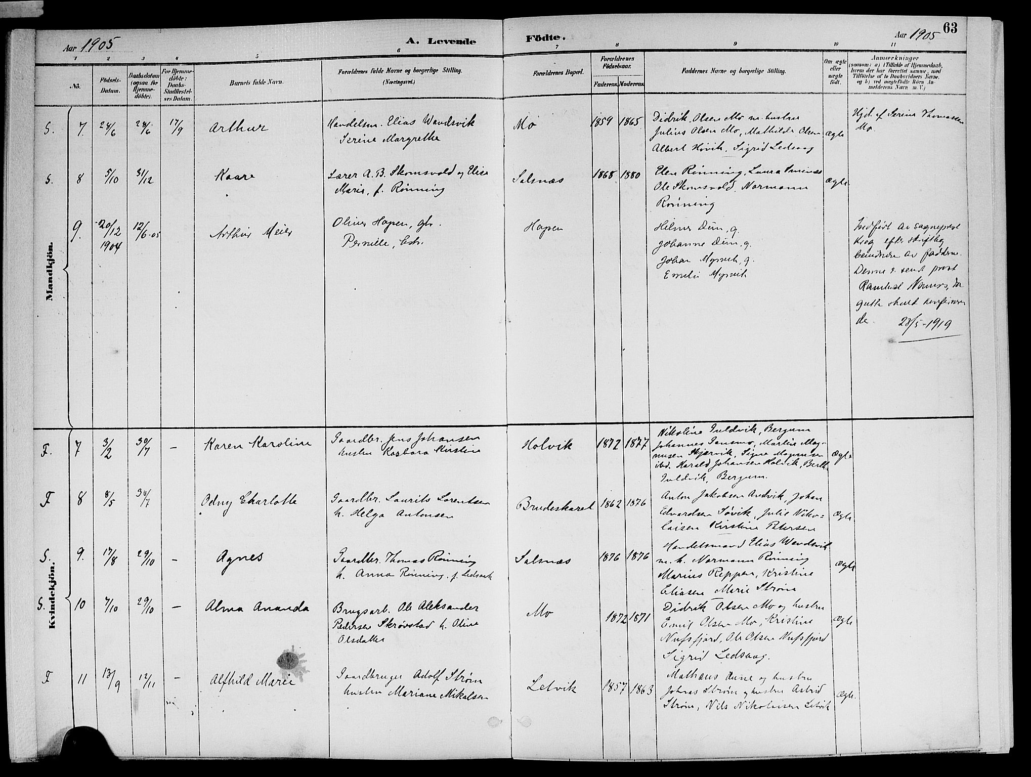 Ministerialprotokoller, klokkerbøker og fødselsregistre - Nord-Trøndelag, SAT/A-1458/773/L0617: Parish register (official) no. 773A08, 1887-1910, p. 63