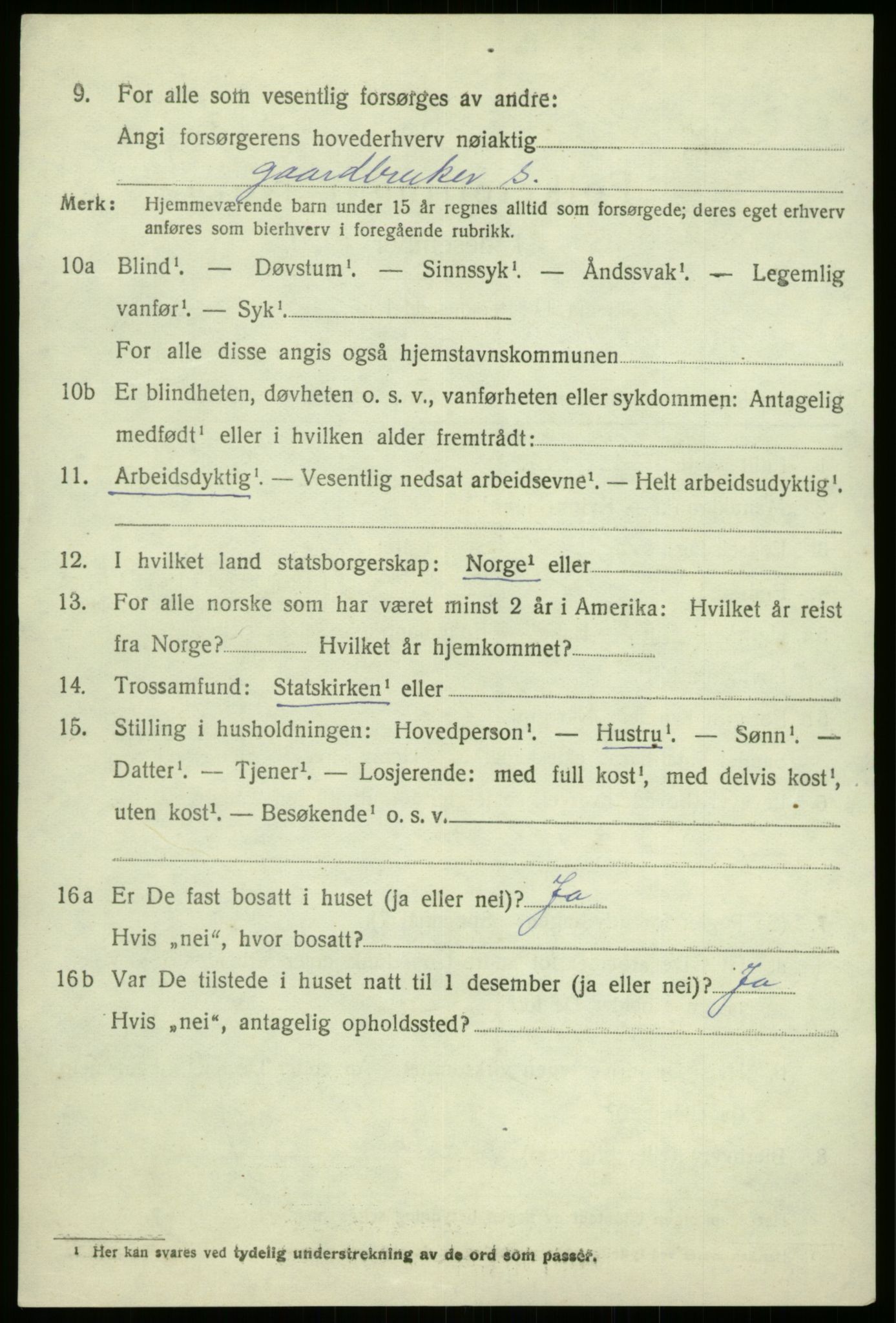 SAB, 1920 census for Sogndal, 1920, p. 6068