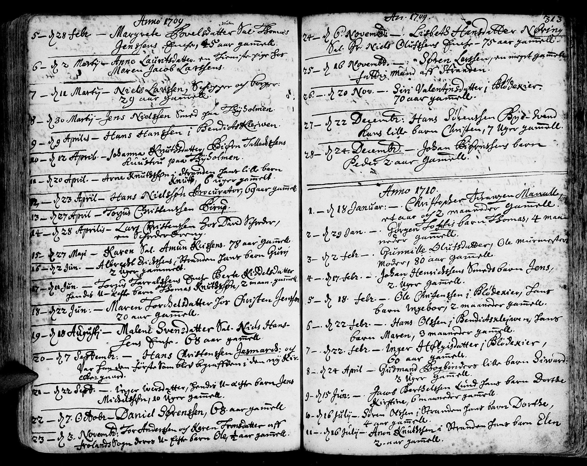 Arendal sokneprestkontor, Trefoldighet, SAK/1111-0040/F/Fa/L0001: Parish register (official) no. A 1, 1703-1815, p. 397