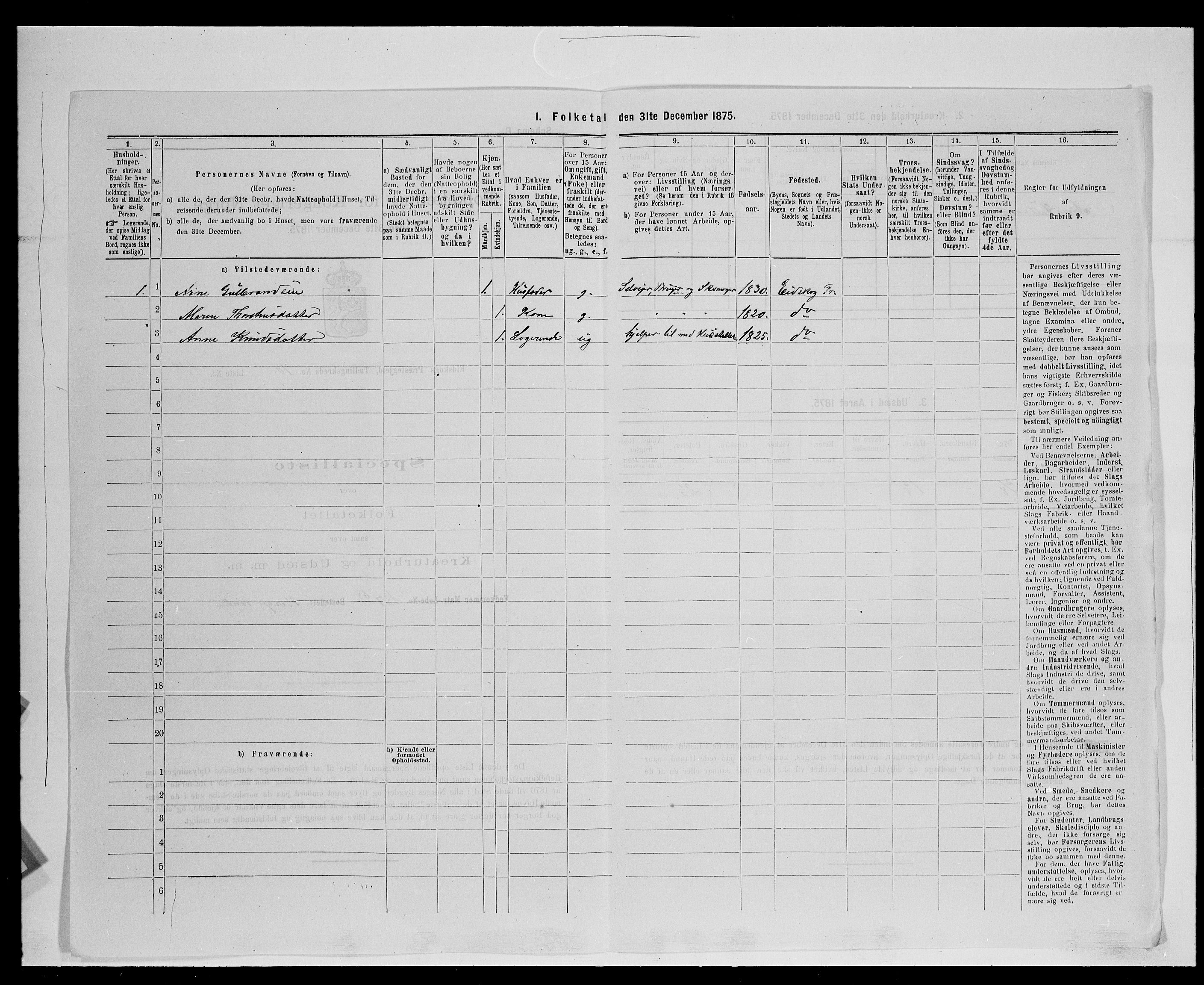 SAH, 1875 census for 0420P Eidskog, 1875, p. 1962