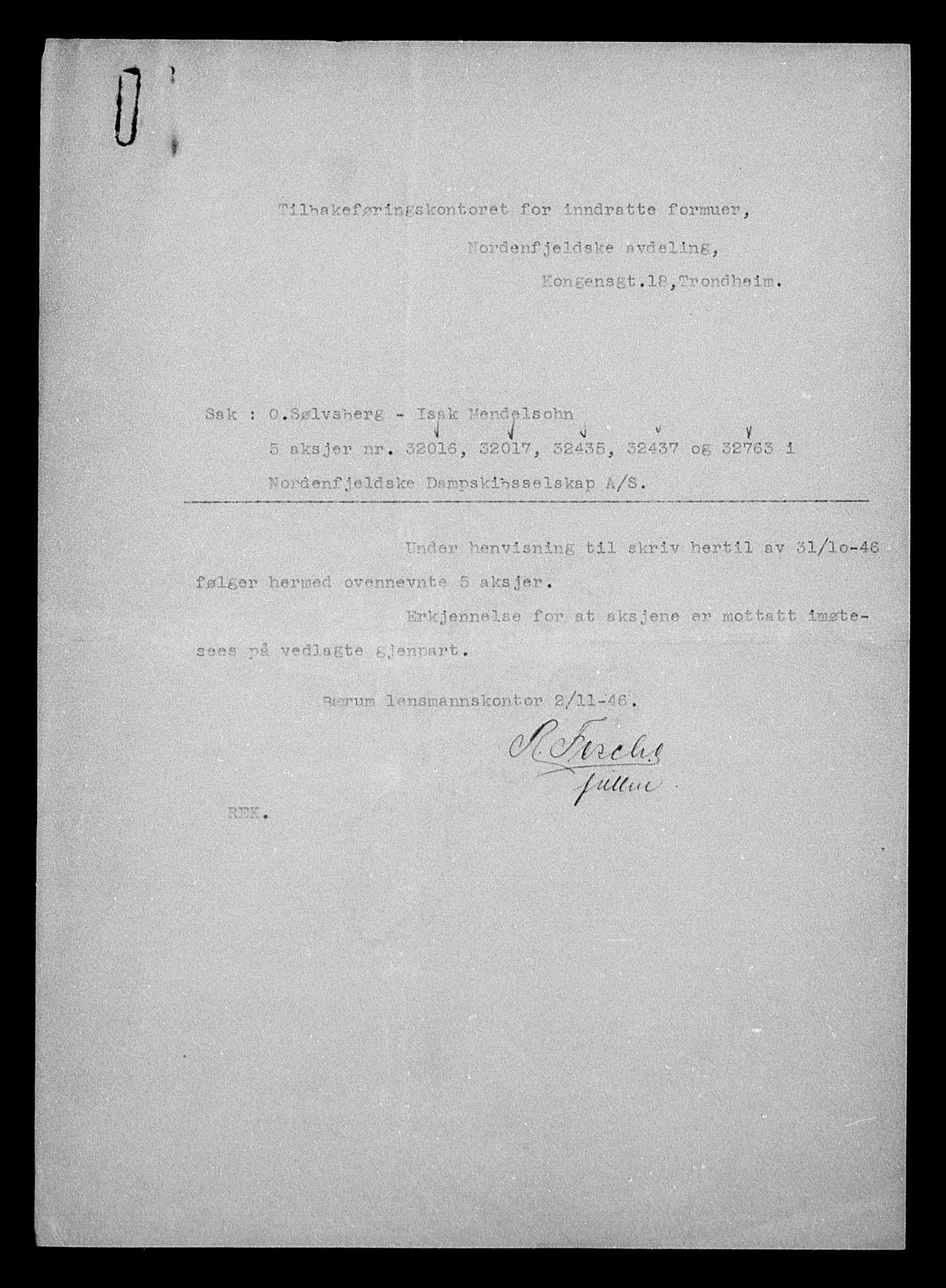 Justisdepartementet, Tilbakeføringskontoret for inndratte formuer, AV/RA-S-1564/H/Hc/Hca/L0909: --, 1945-1947, p. 67