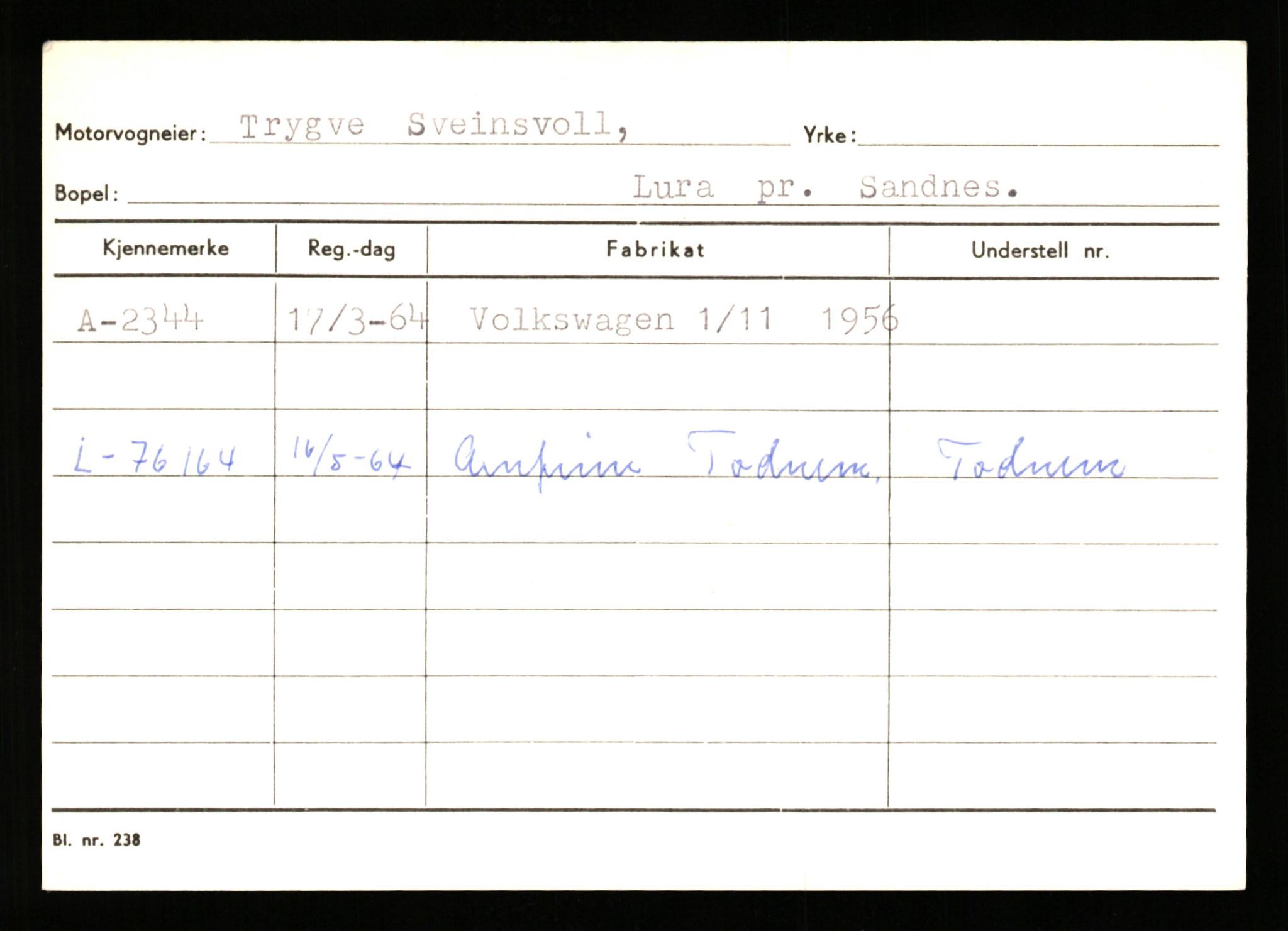 Stavanger trafikkstasjon, SAST/A-101942/0/G/L0001: Registreringsnummer: 0 - 5782, 1930-1971, p. 1593