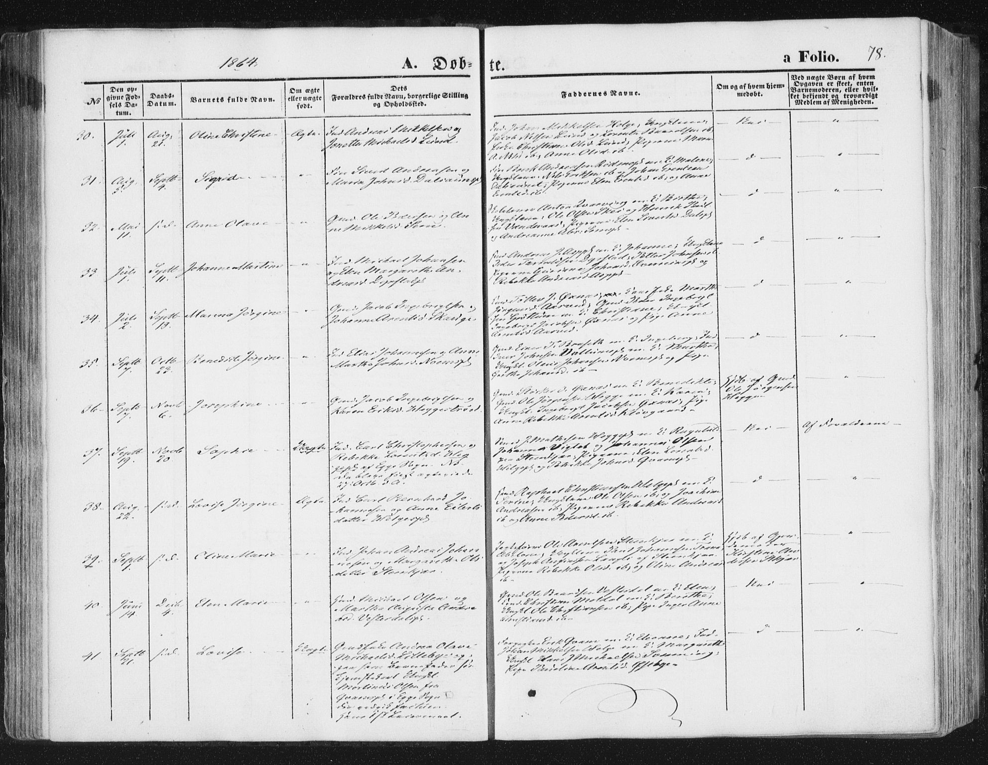Ministerialprotokoller, klokkerbøker og fødselsregistre - Nord-Trøndelag, SAT/A-1458/746/L0447: Parish register (official) no. 746A06, 1860-1877, p. 78