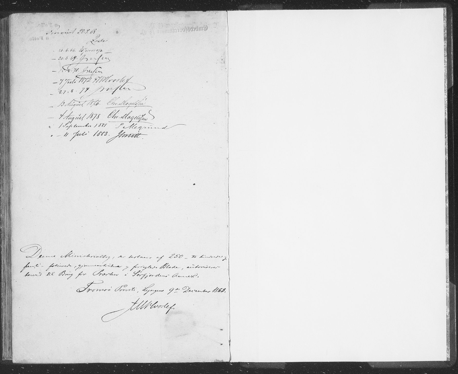 Lyngen sokneprestembete, SATØ/S-1289/H/He/Hea/L0009kirke: Parish register (official) no. 9, 1864-1882
