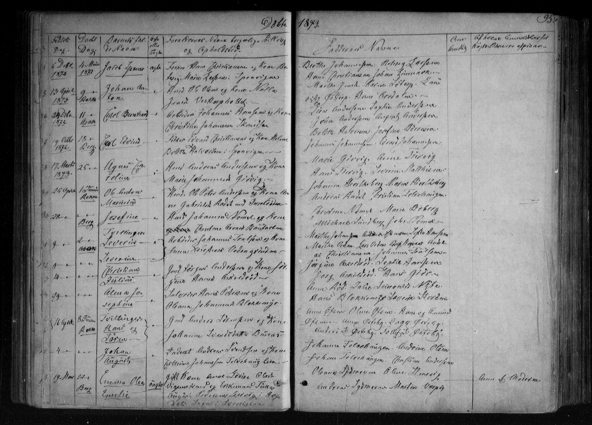 Berg prestekontor Kirkebøker, AV/SAO-A-10902/F/Fa/L0005: Parish register (official) no. I 5, 1861-1877, p. 95