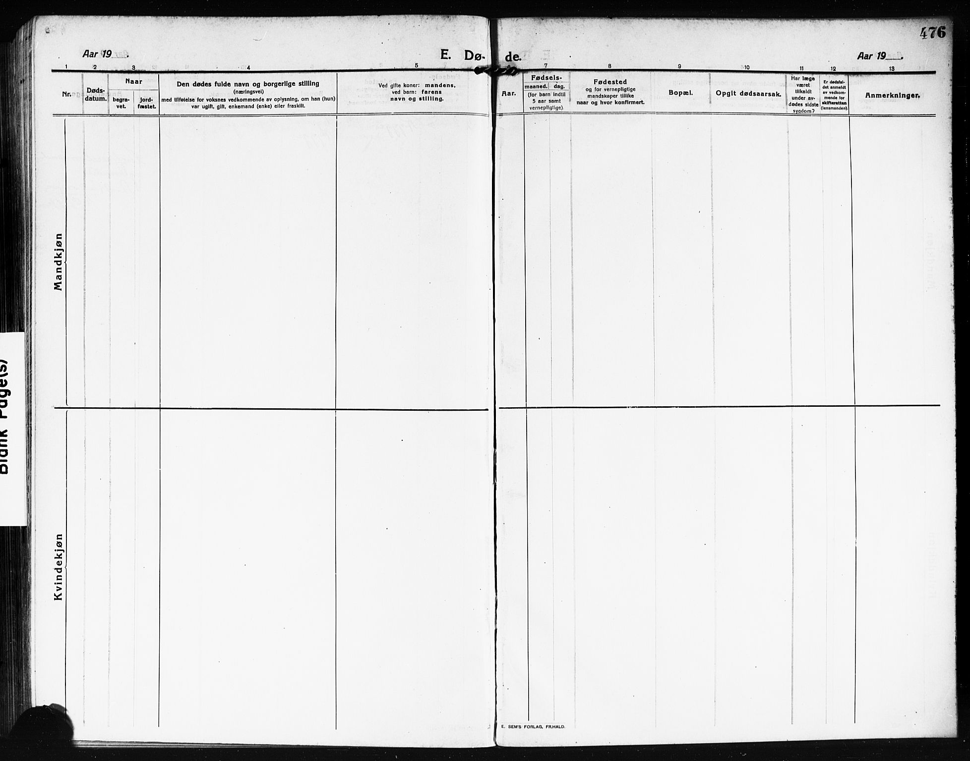 Moss prestekontor Kirkebøker, AV/SAO-A-2003/G/Ga/L0008: Parish register (copy) no. I 8, 1913-1923, p. 476