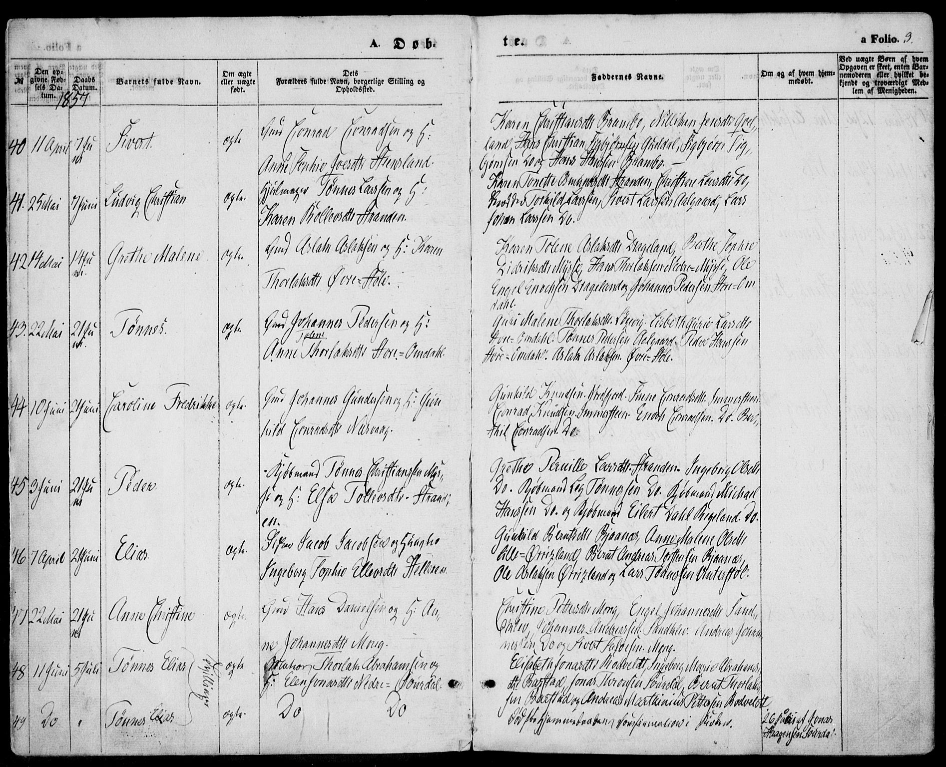 Sokndal sokneprestkontor, SAST/A-101808: Parish register (official) no. A 9, 1857-1874, p. 3