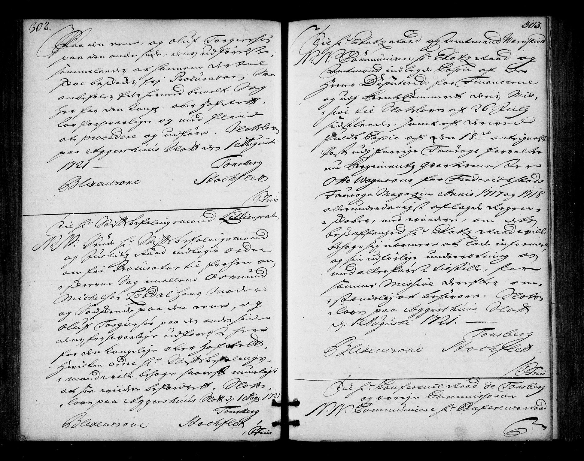 Stattholderembetet 1572-1771, AV/RA-EA-2870/Bd/L0013: Ordreprotokoll, 1720-1722, p. 302-303