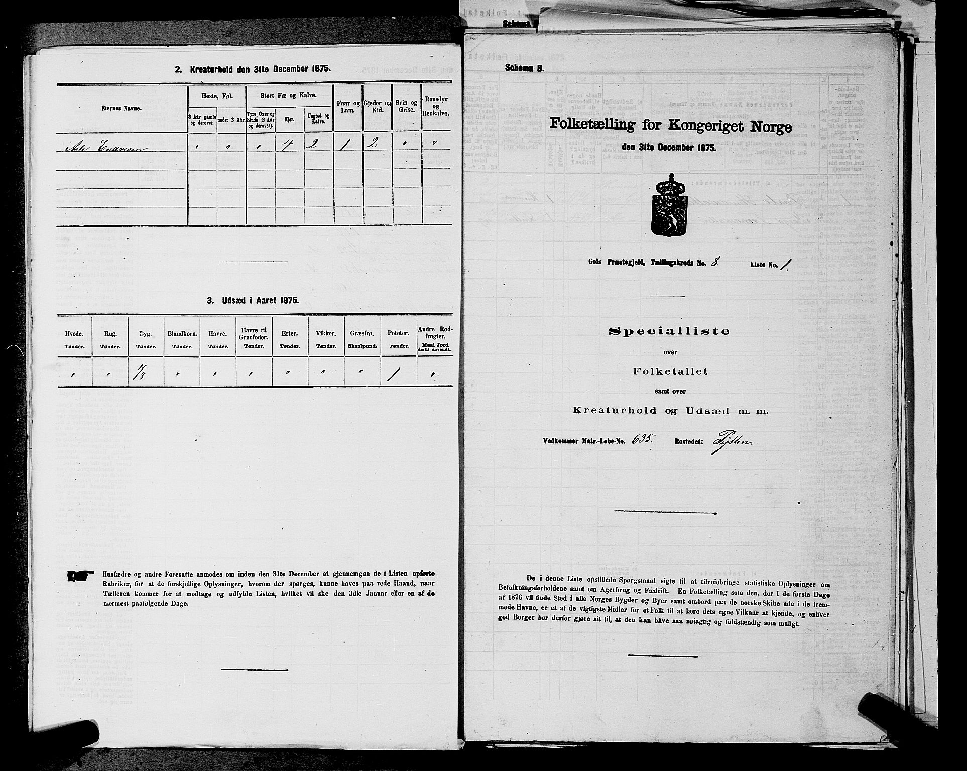 SAKO, 1875 census for 0617P Gol, 1875, p. 1277