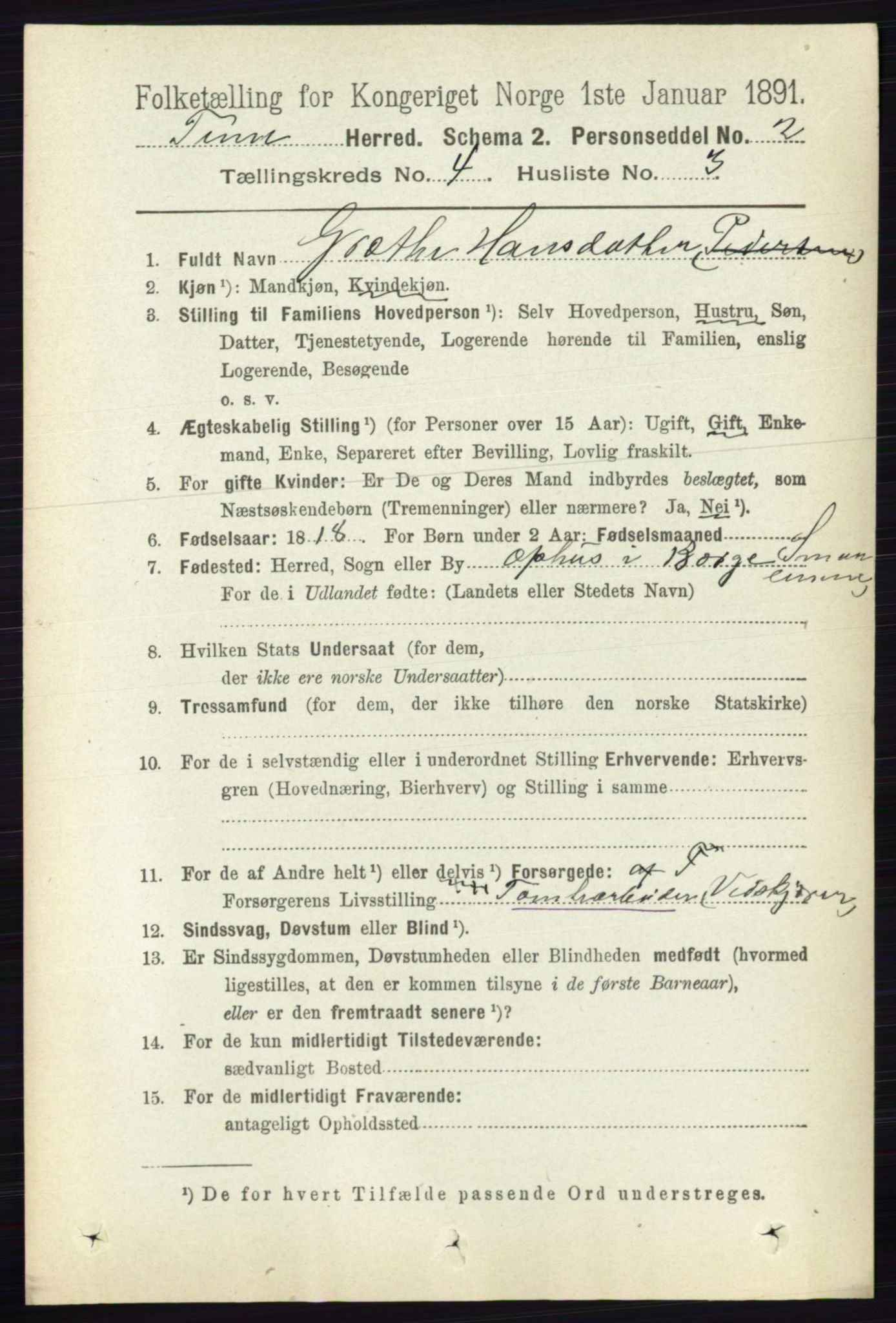 RA, 1891 census for 0130 Tune, 1891, p. 2211