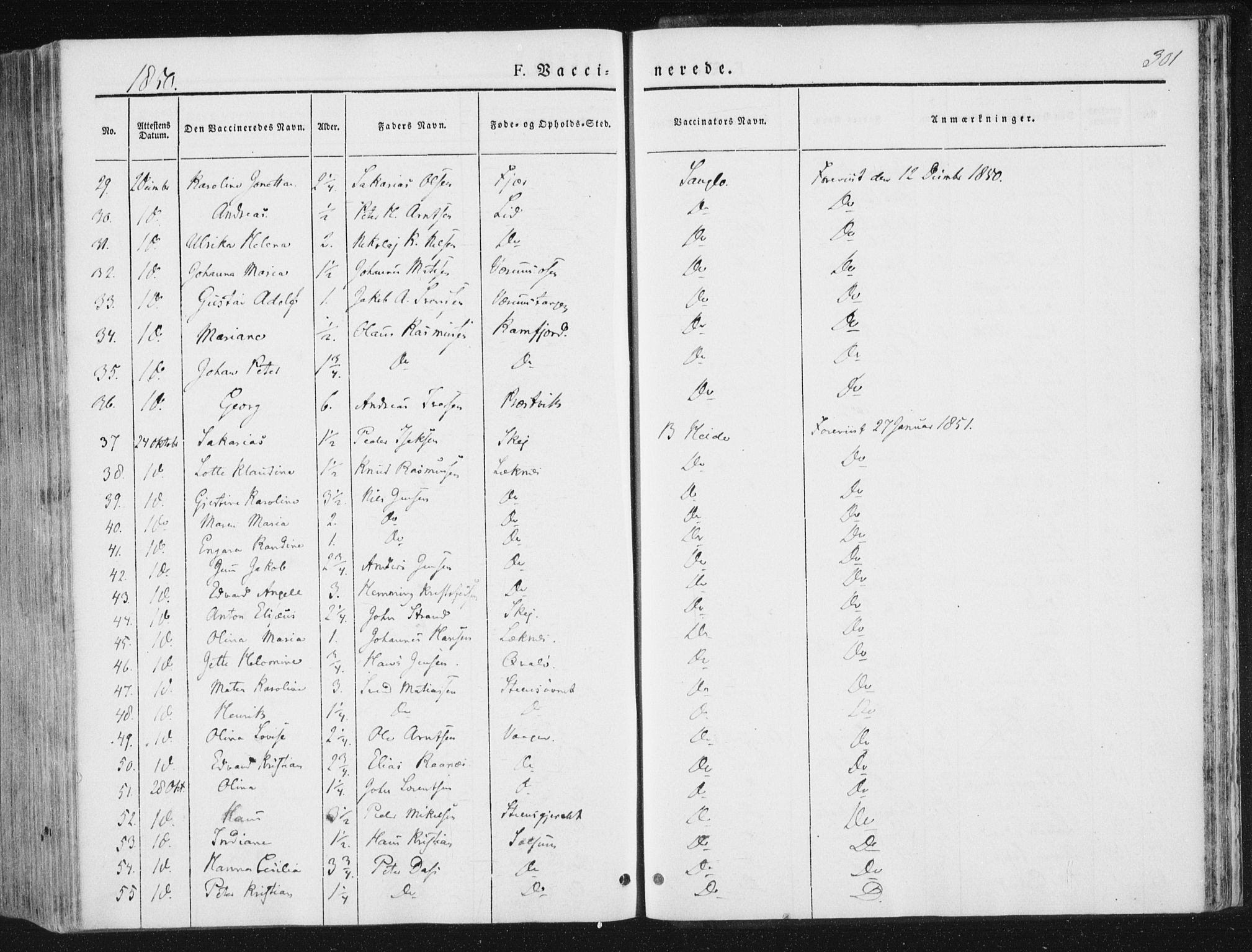 Ministerialprotokoller, klokkerbøker og fødselsregistre - Nord-Trøndelag, AV/SAT-A-1458/780/L0640: Parish register (official) no. 780A05, 1845-1856, p. 301