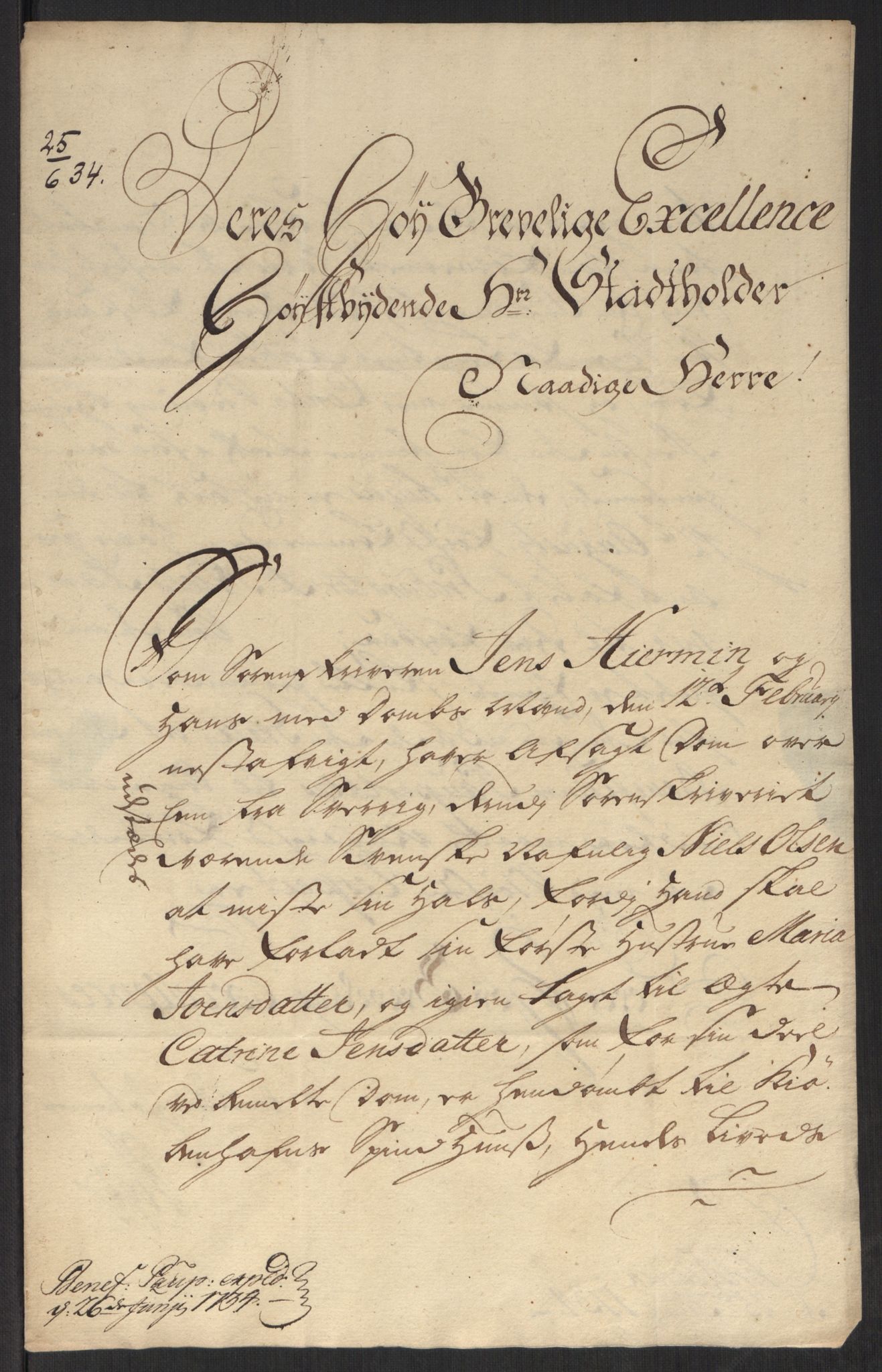 Stattholderembetet 1572-1771, AV/RA-EA-2870/Ef/L0107: Brev fra embetsmenn og andre, 1733-1734, p. 308