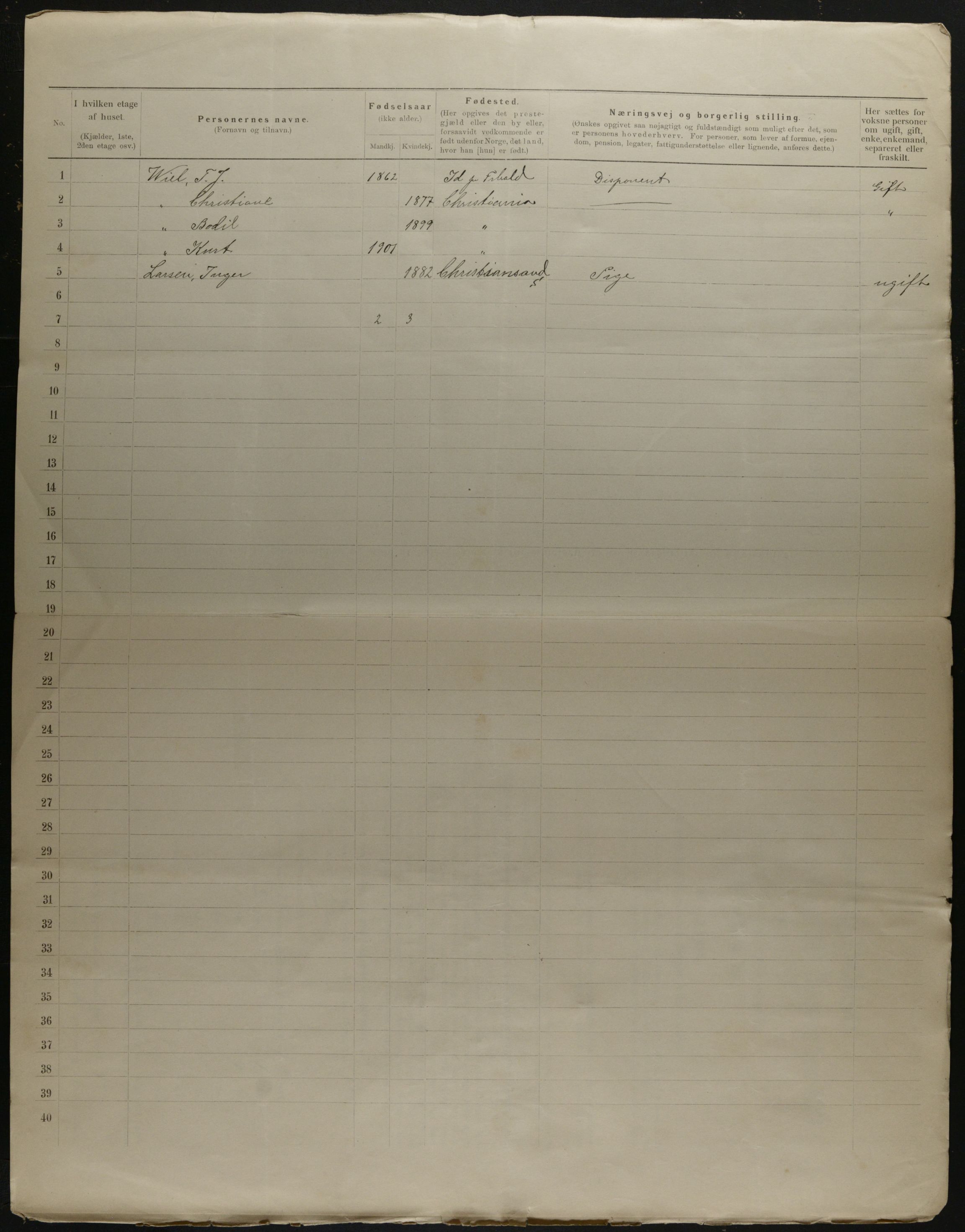 OBA, Municipal Census 1901 for Kristiania, 1901, p. 18029