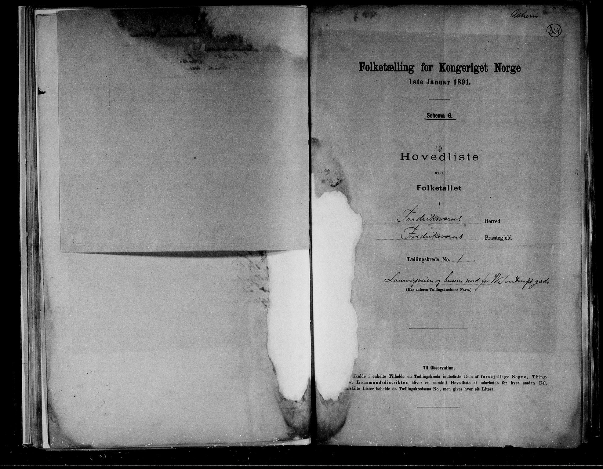 RA, 1891 census for 0798 Fredriksvern, 1891, p. 5