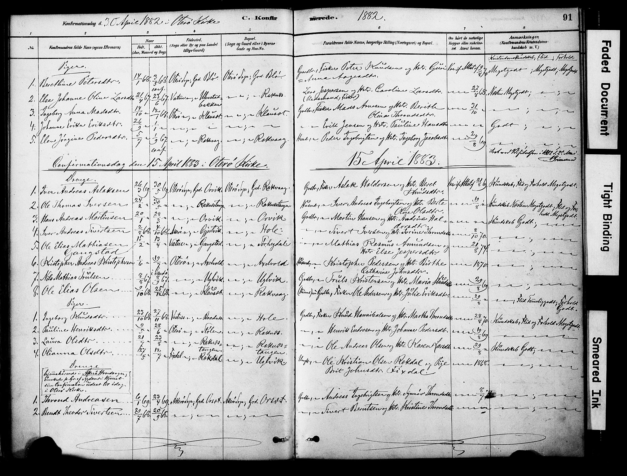 Ministerialprotokoller, klokkerbøker og fødselsregistre - Møre og Romsdal, AV/SAT-A-1454/563/L0736: Parish register (official) no. 563A01, 1878-1903, p. 91