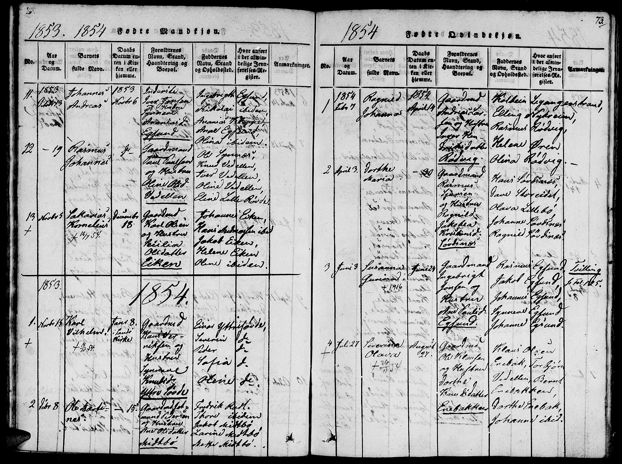 Ministerialprotokoller, klokkerbøker og fødselsregistre - Møre og Romsdal, SAT/A-1454/504/L0054: Parish register (official) no. 504A01, 1816-1861, p. 73